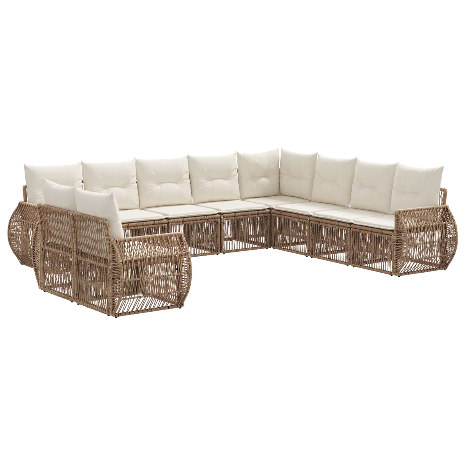 Ensemble de canapé de jardin 10 pcs Beige et blanc crème - XIOS