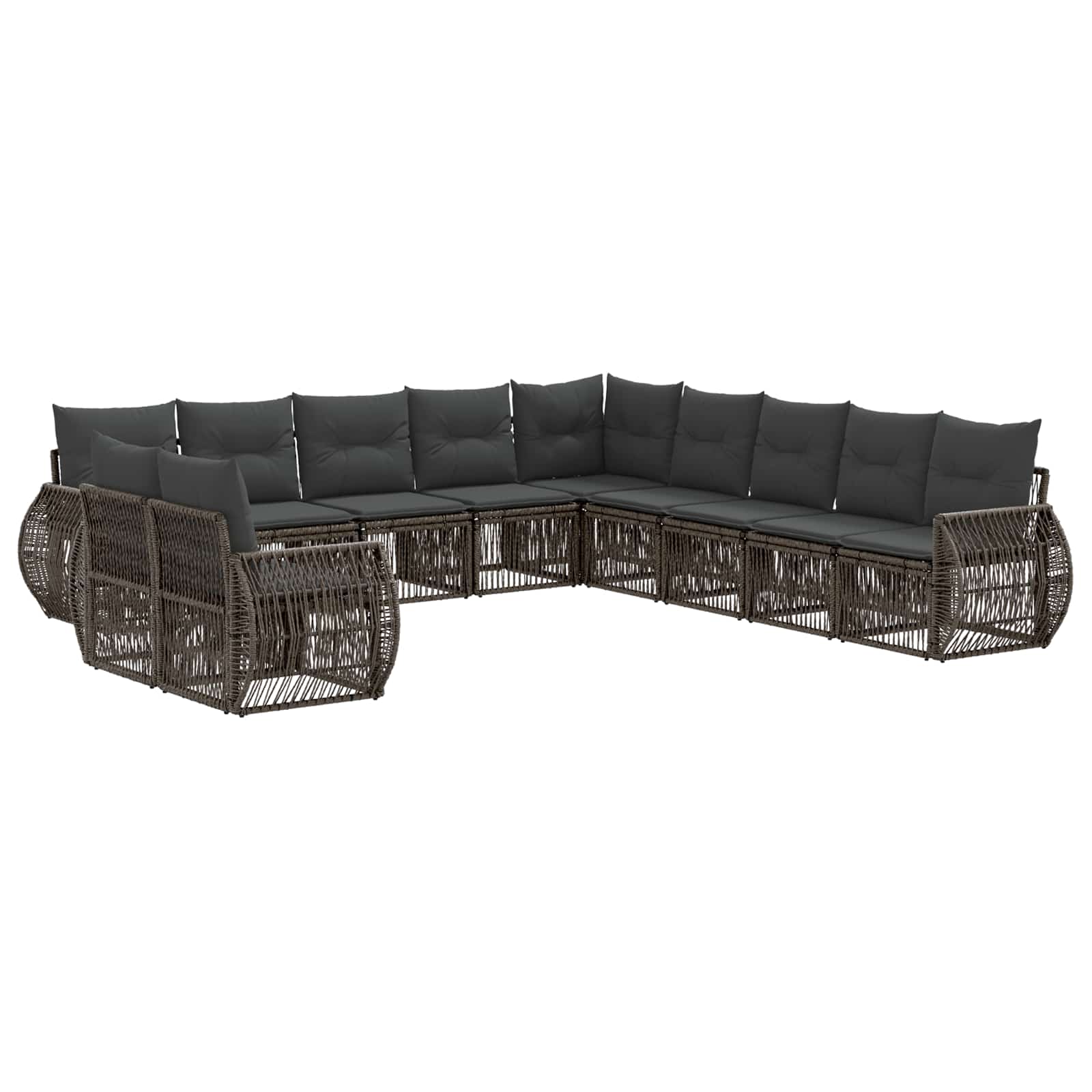 Ensemble de canapé de jardin 11 pcs Gris et Gris foncé - XIOS