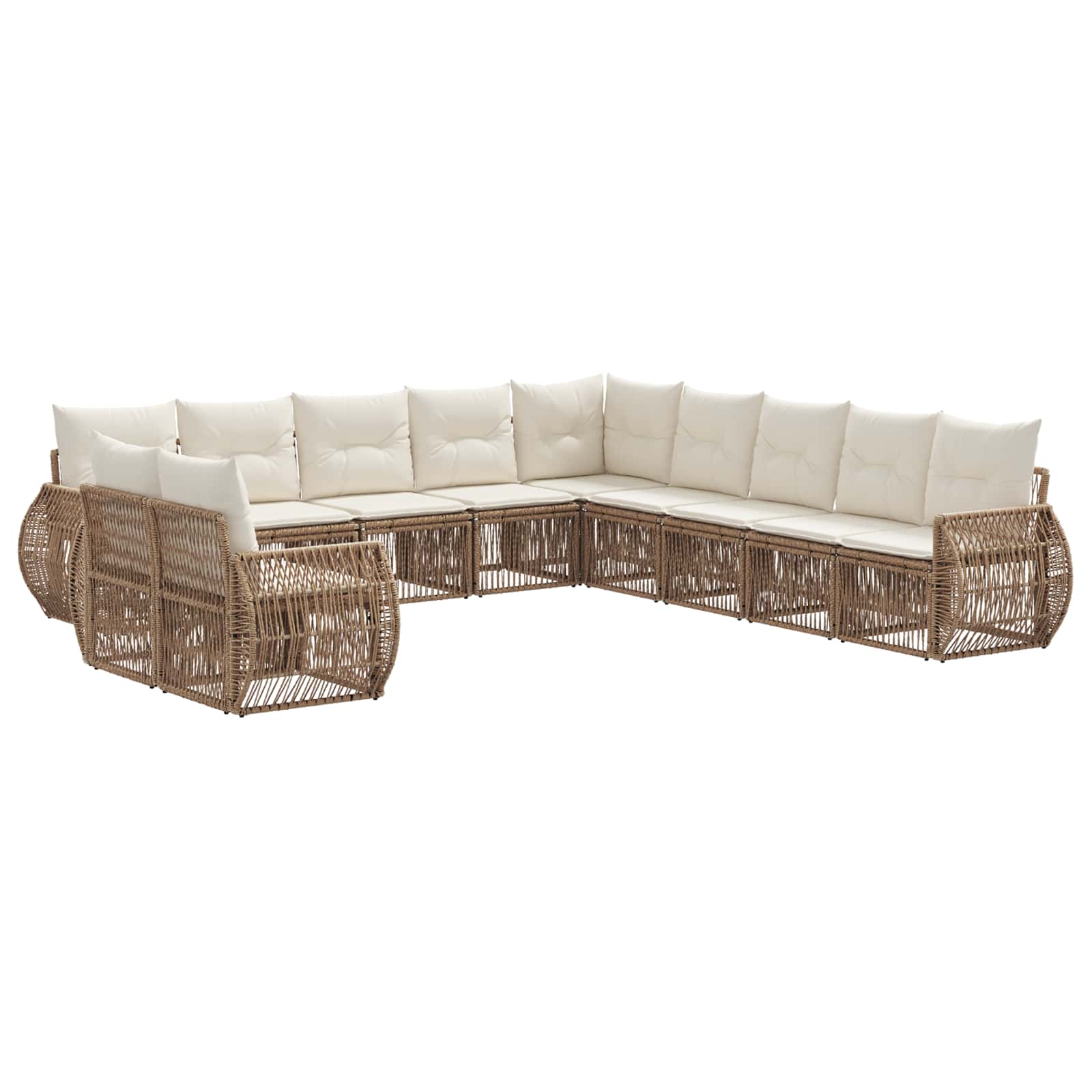 Ensemble de canapé de jardin 11 pcs Beige et blanc crème - XIOS