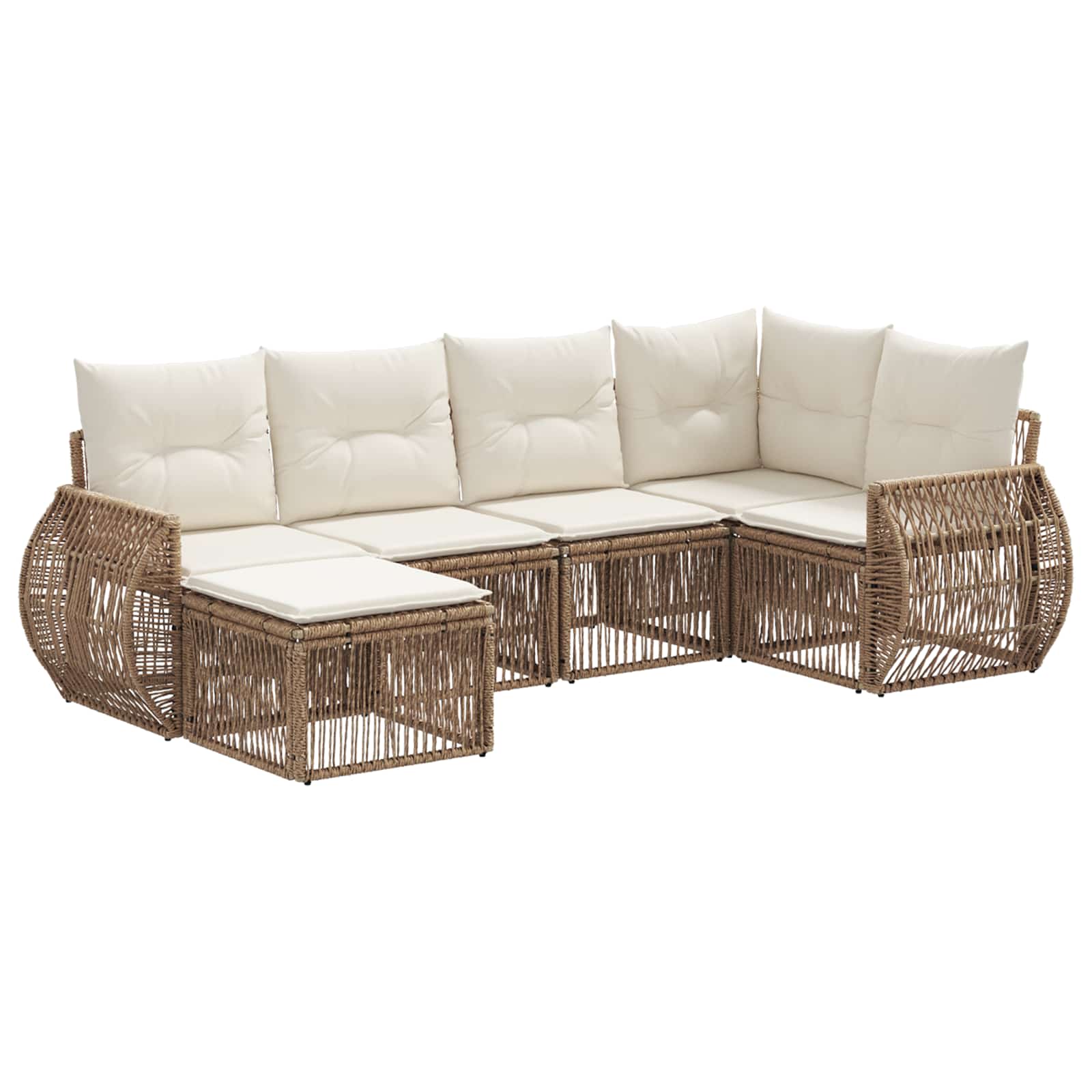 Ensemble de canapé de jardin 6 pcs Beige et blanc crème - XIOS