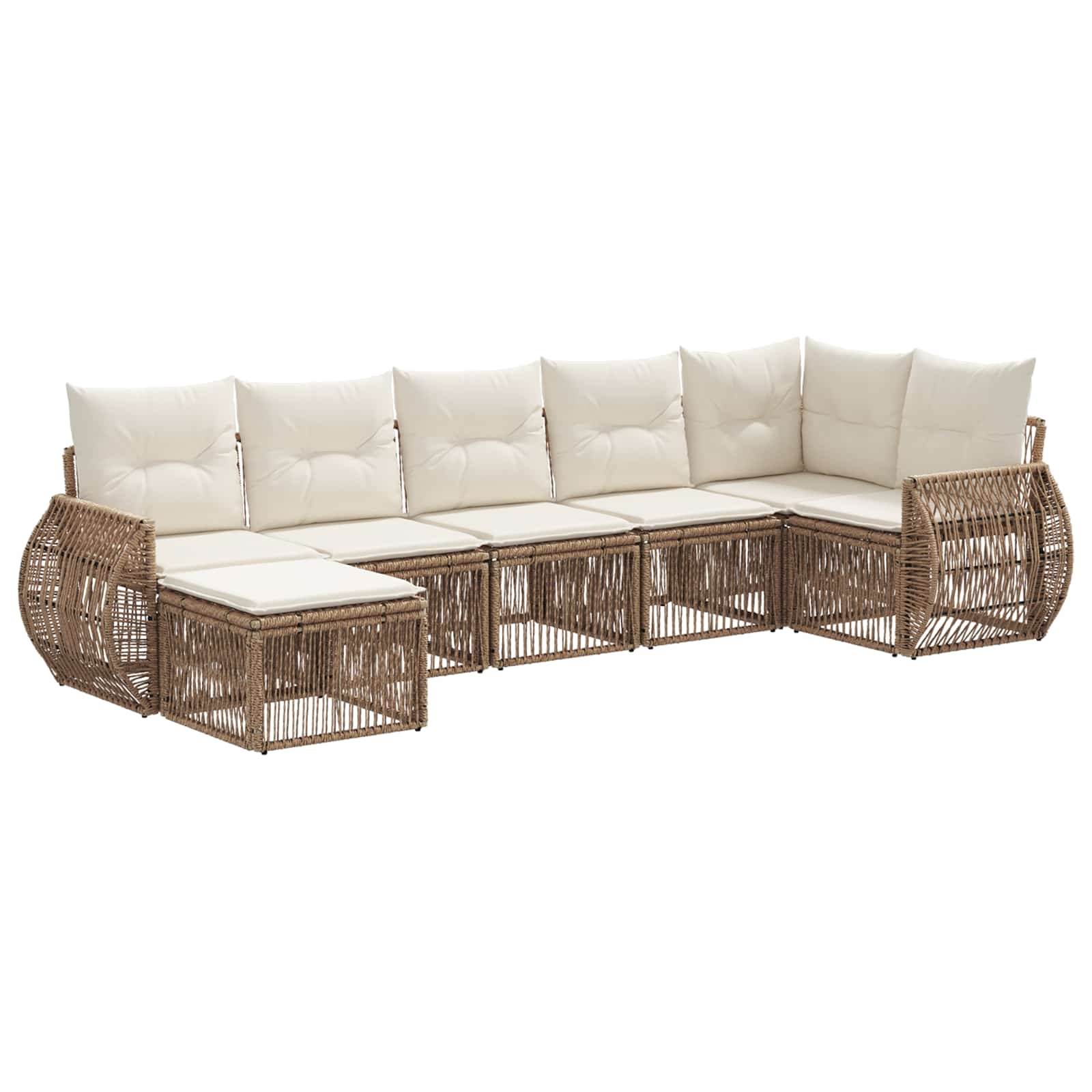 Ensemble de canapé de jardin 7 pcs Beige et blanc crème - XIOS