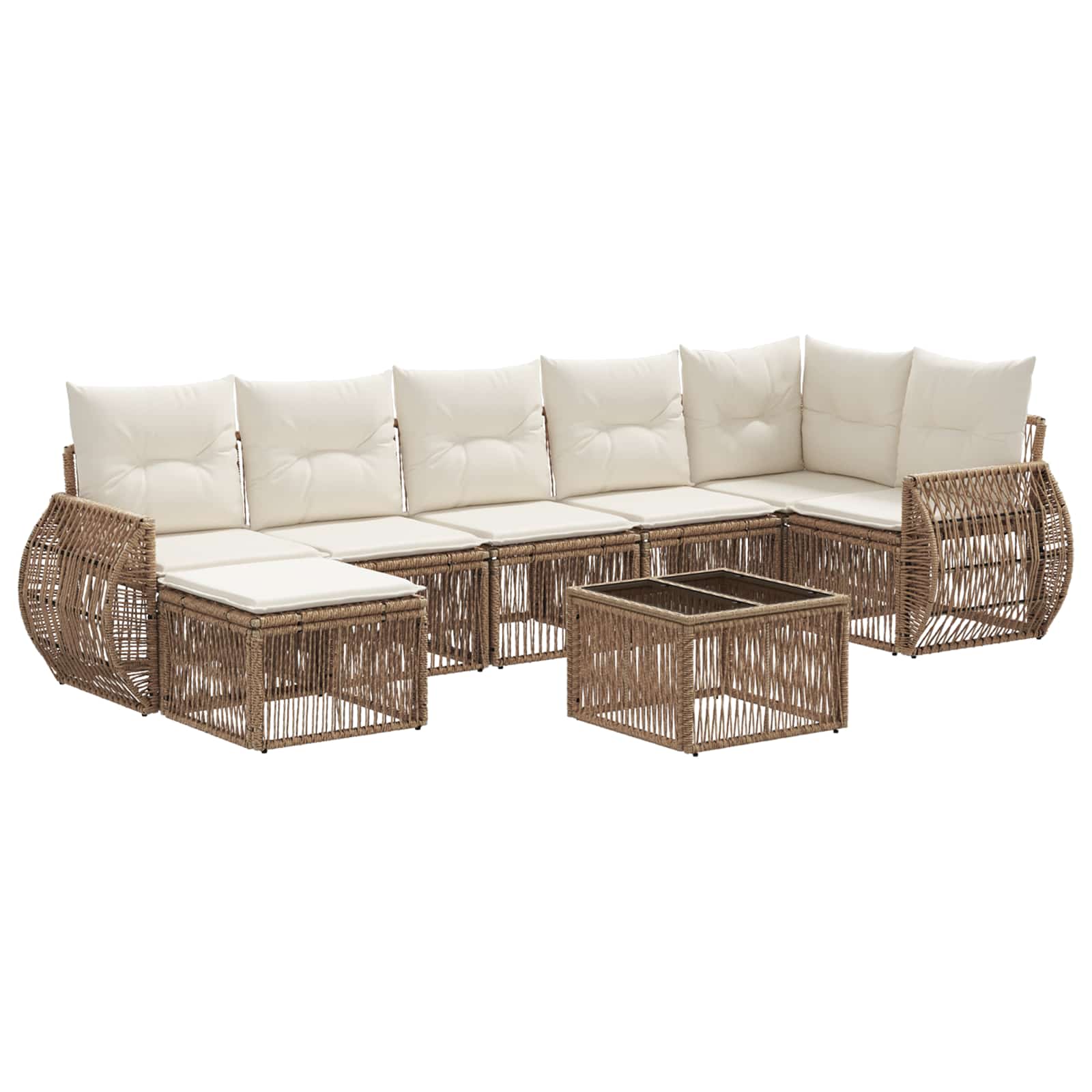 Ensemble de canapé de jardin 8 pcs Beige et blanc crème - XIOS