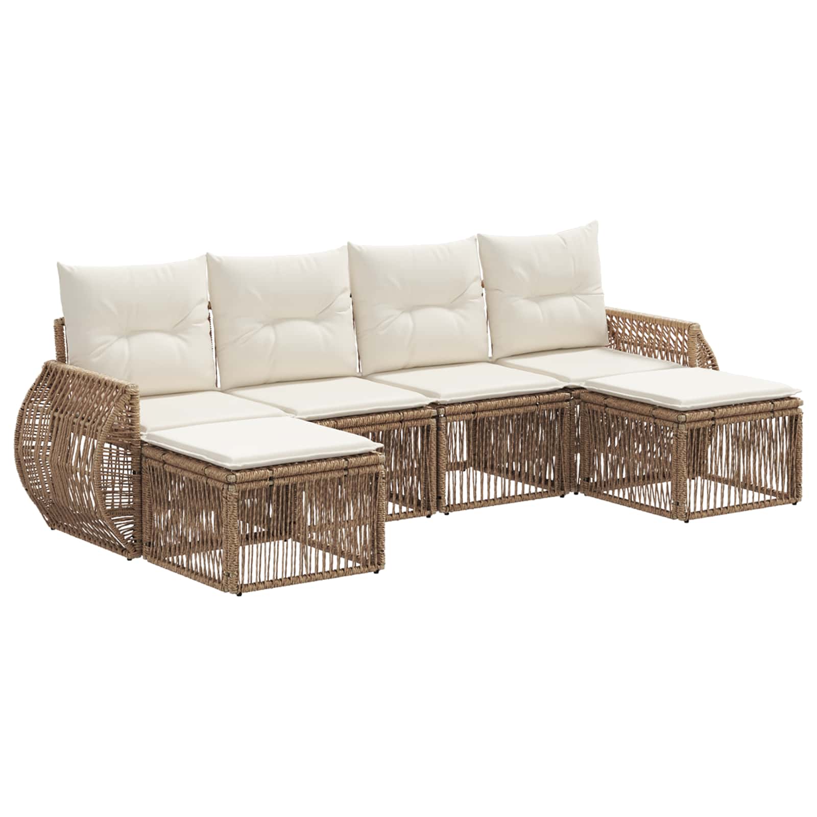 Ensemble de canapé de jardin 6 pcs Beige et blanc crème - XIOS