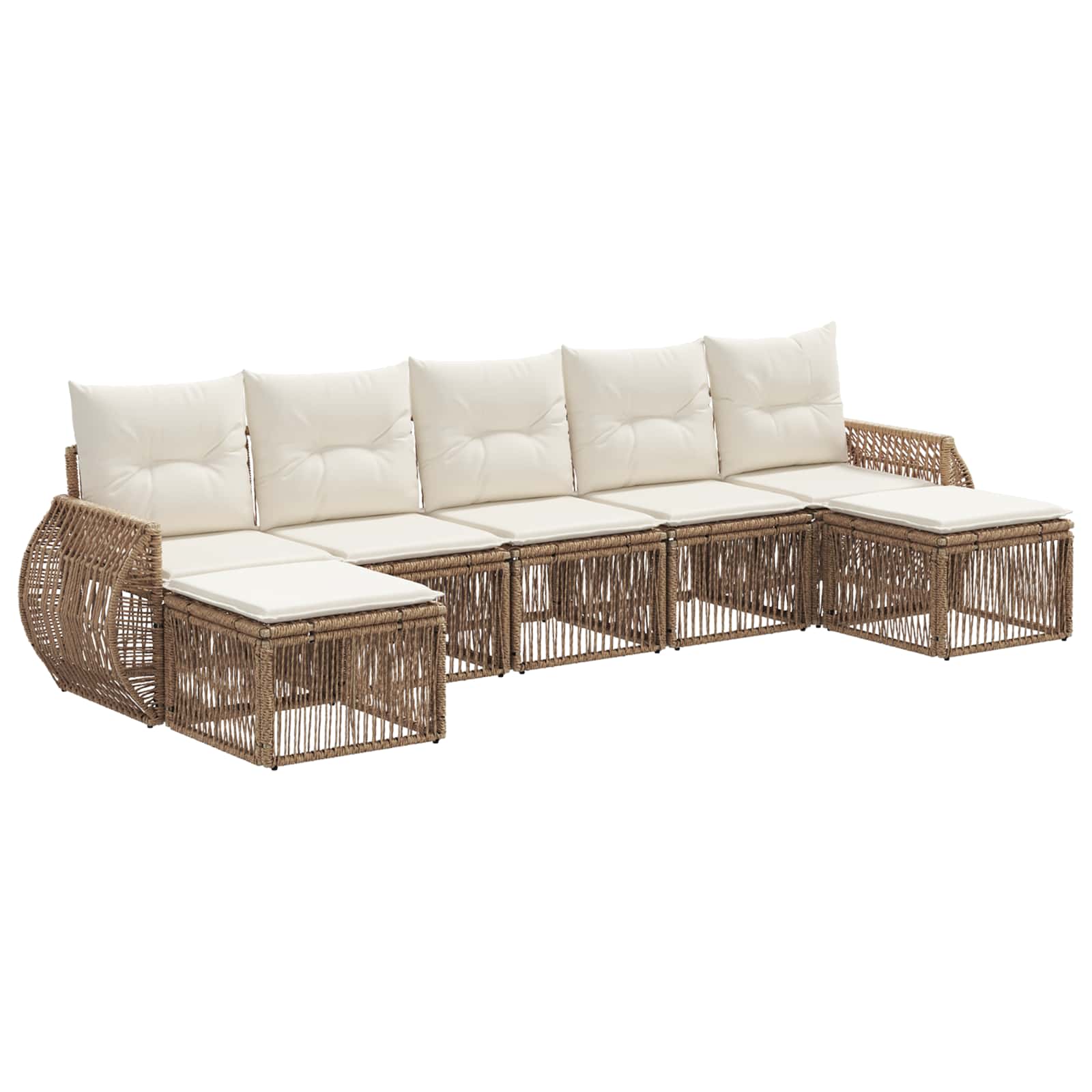 Ensemble de canapé de jardin 7 pcs Beige et blanc crème - XIOS