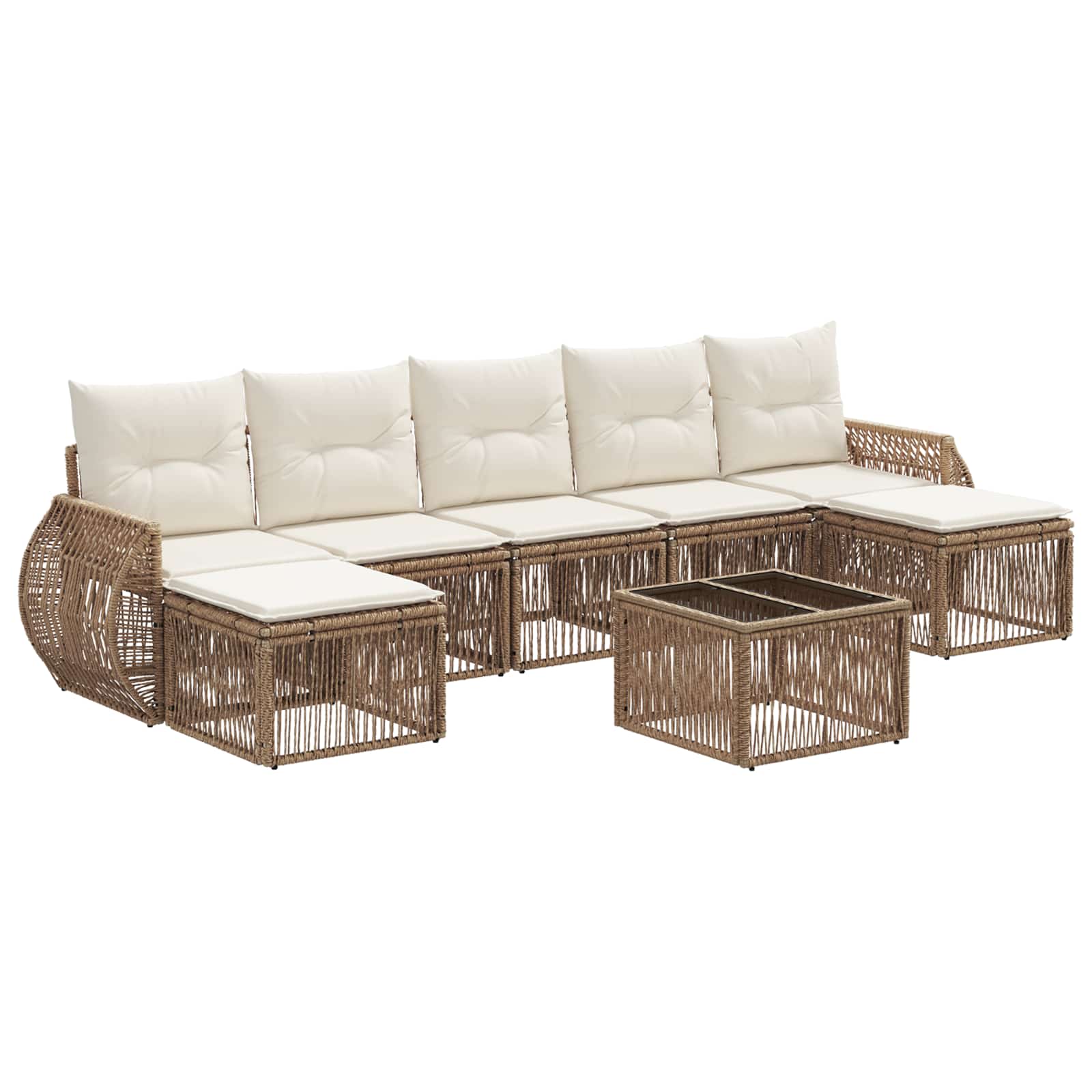 Ensemble de canapé de jardin 8 pcs Beige et blanc crème - XIOS