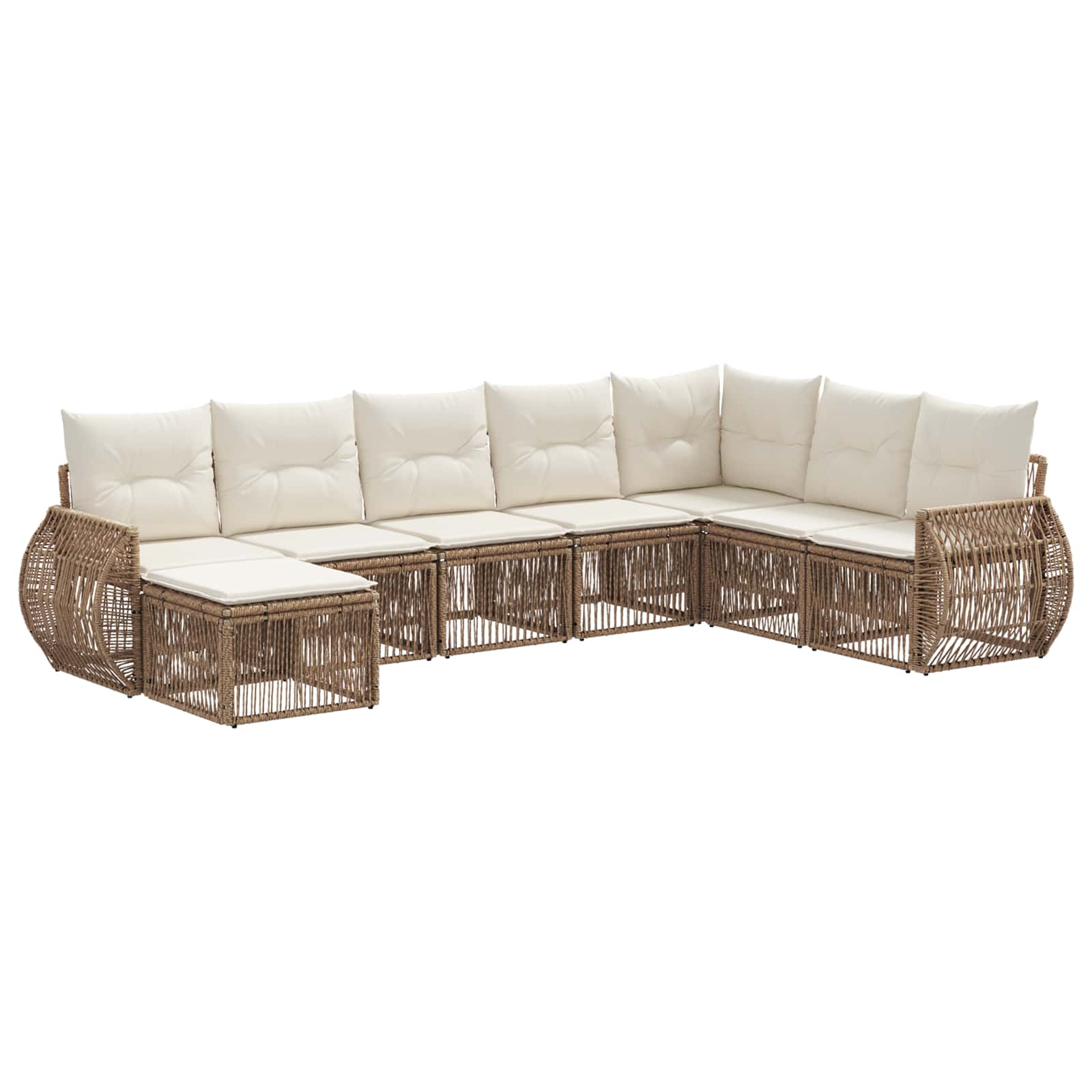 Ensemble de canapé de jardin 8 pcs Beige et blanc crème - XIOS