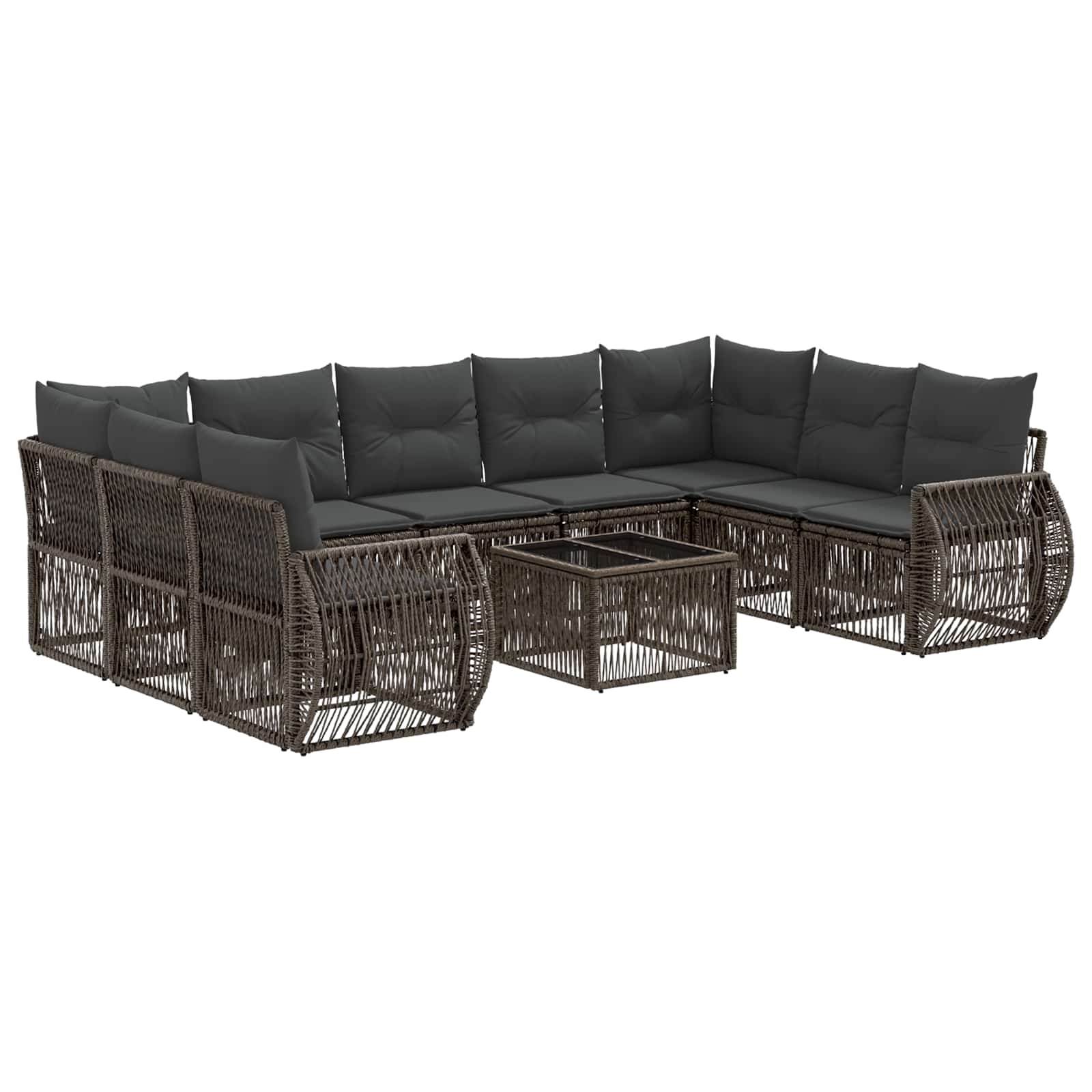 Ensemble de canapé de jardin 10 pcs Gris et Gris foncé - XIOS
