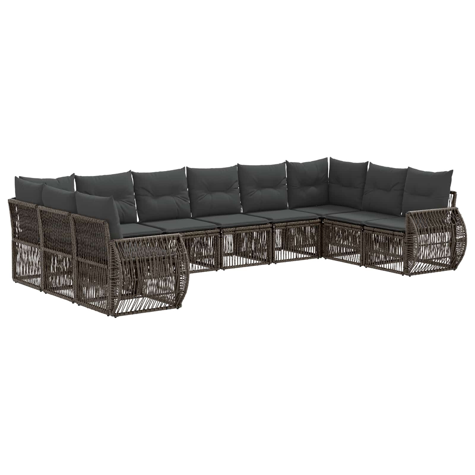 Ensemble de canapé de jardin 10 pcs Gris et Gris foncé - XIOS