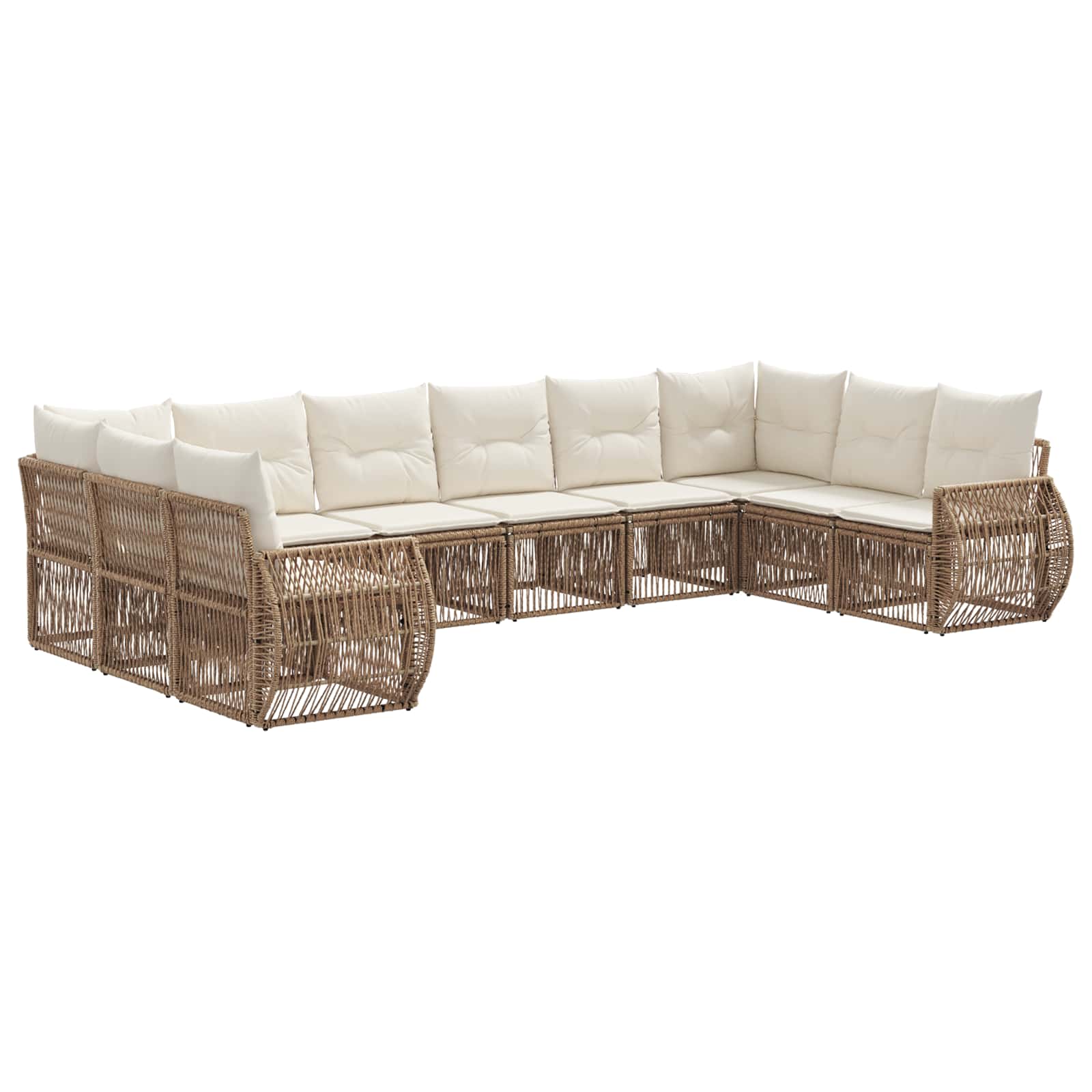 Ensemble de canapé de jardin 10 pcs Beige et blanc crème - XIOS