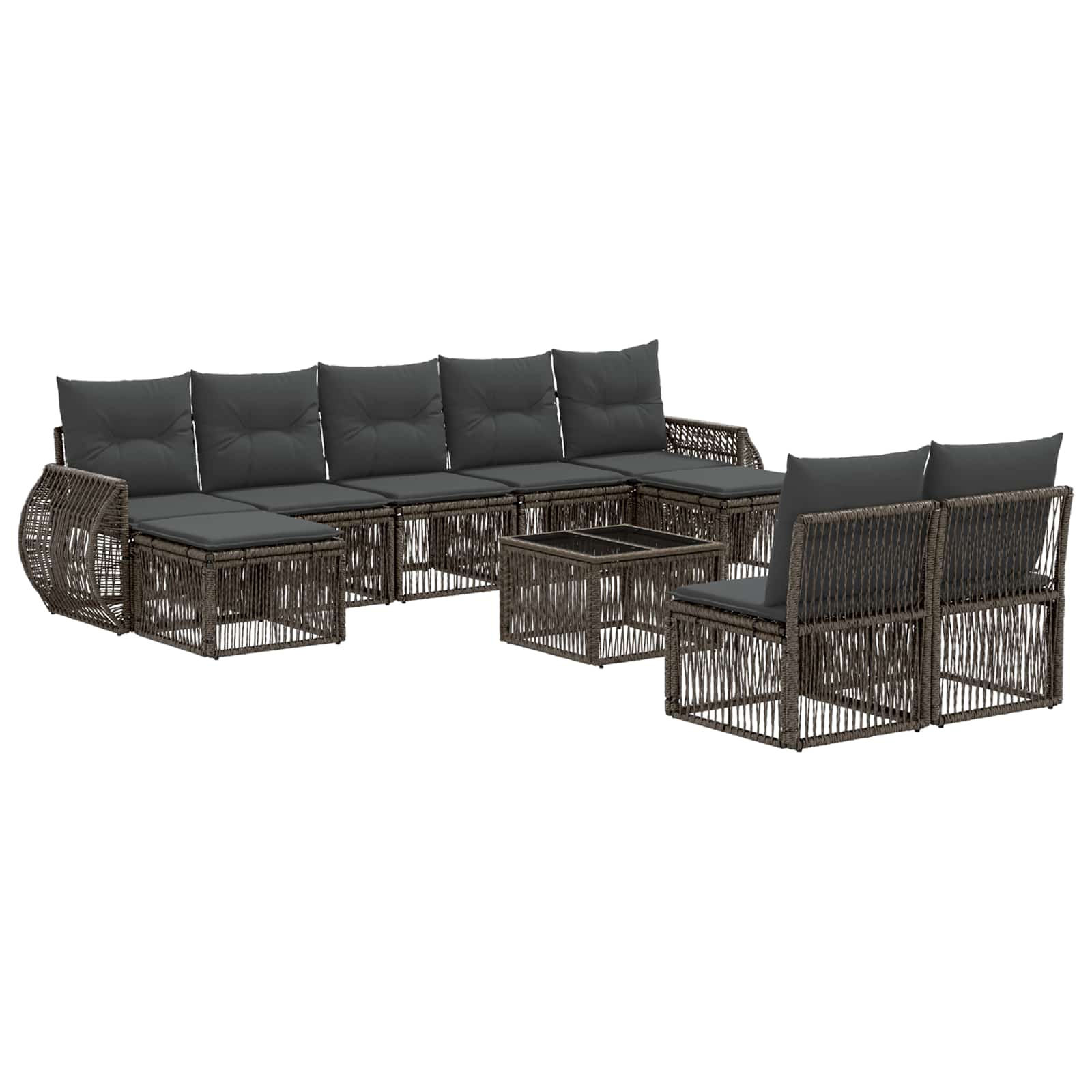 Ensemble de canapé de jardin 10 pcs Gris et Gris foncé - XIOS