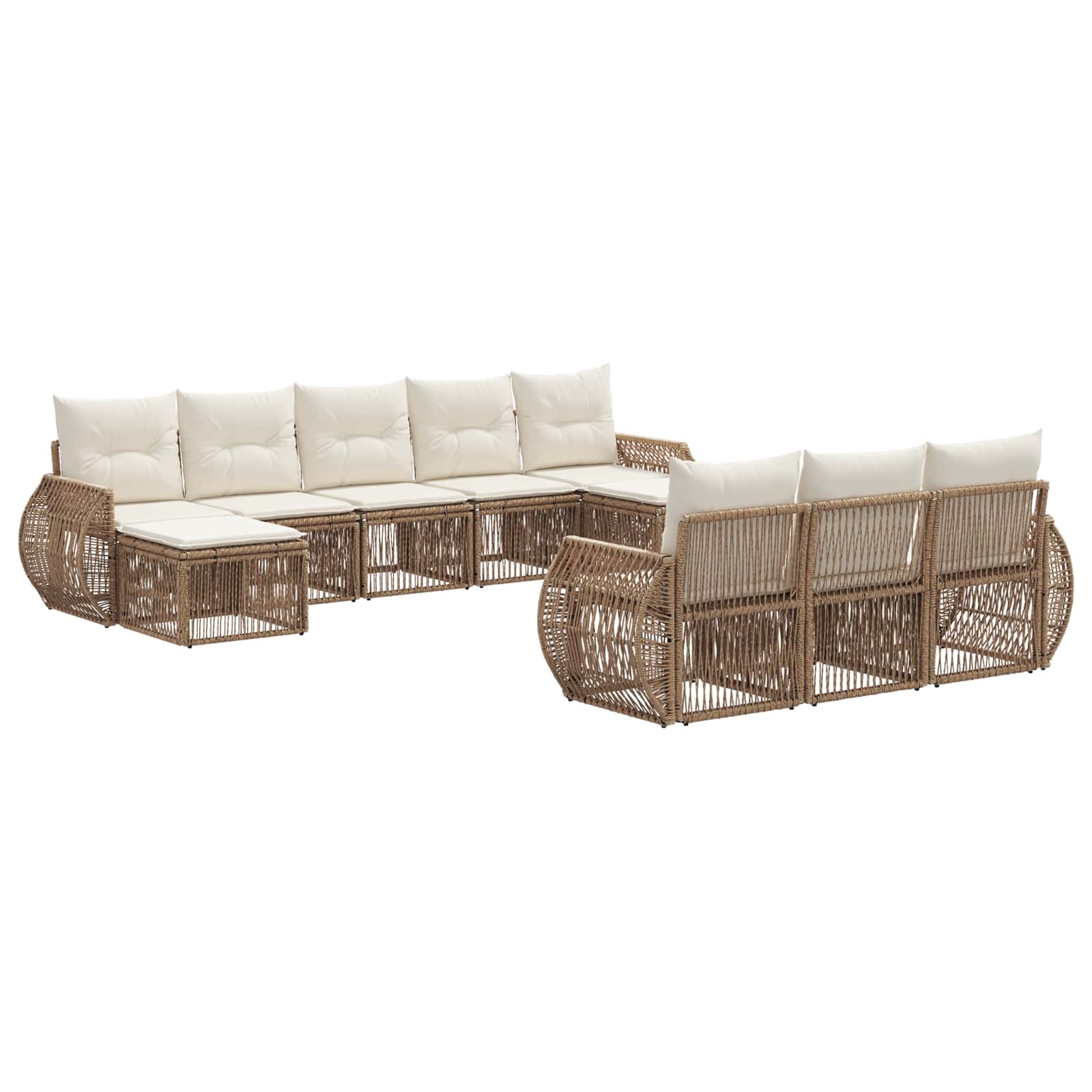 Ensemble de canapé de jardin 10 pcs Beige et blanc crème - XIOS