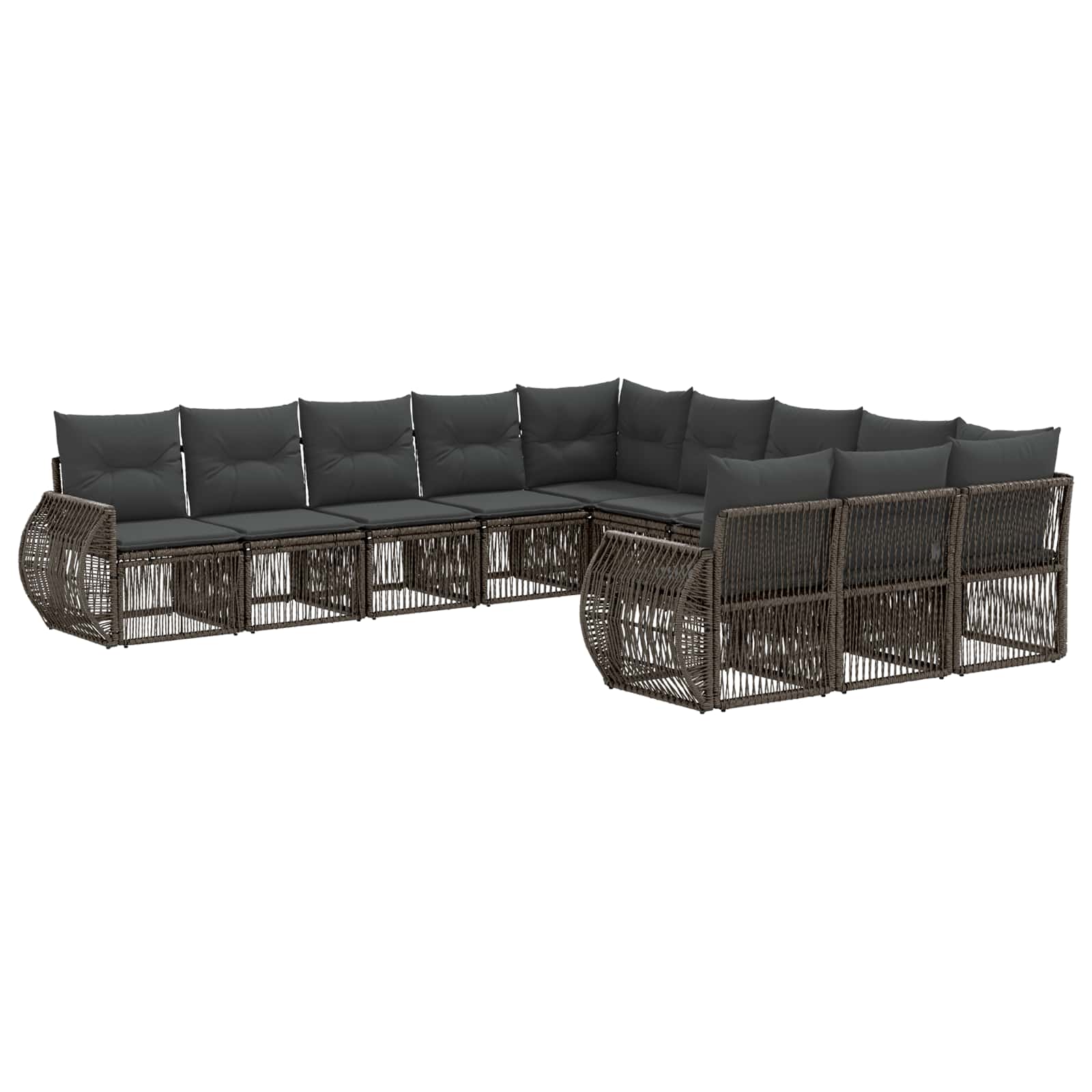 Ensemble de canapé de jardin 11 pcs Gris et Gris foncé - XIOS