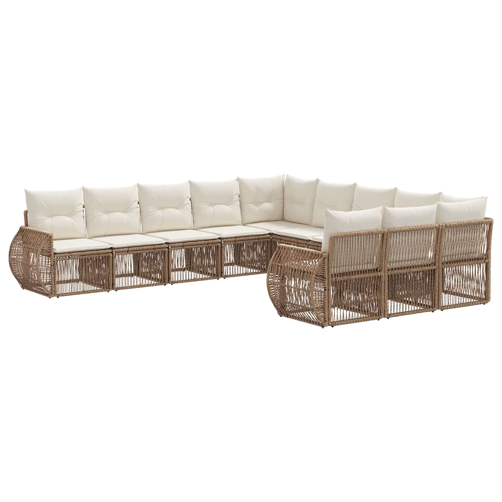 Ensemble de canapé de jardin 11 pcs Beige et blanc crème - XIOS
