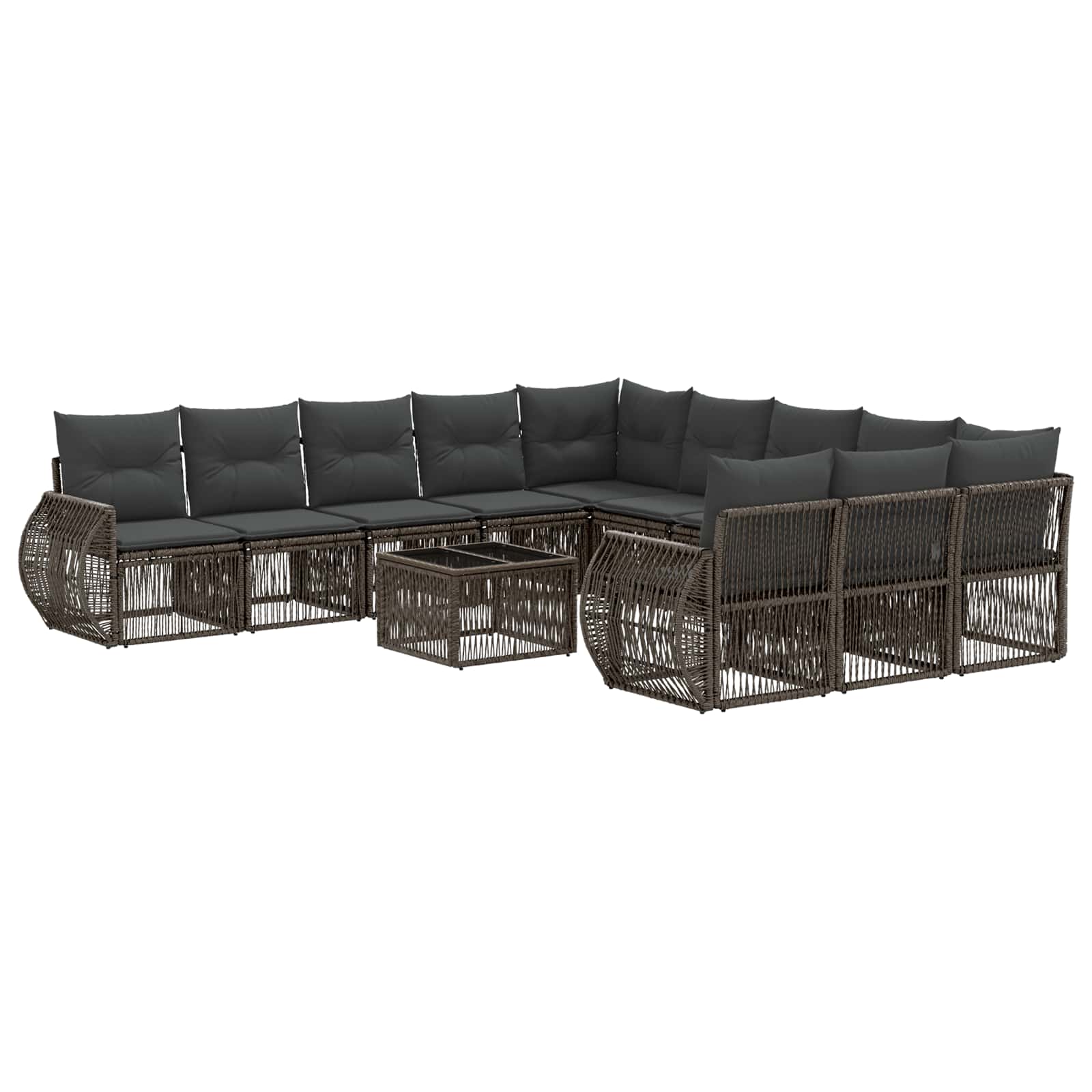 Ensemble de canapé de jardin 12 pcs Gris et Gris foncé - XIOS