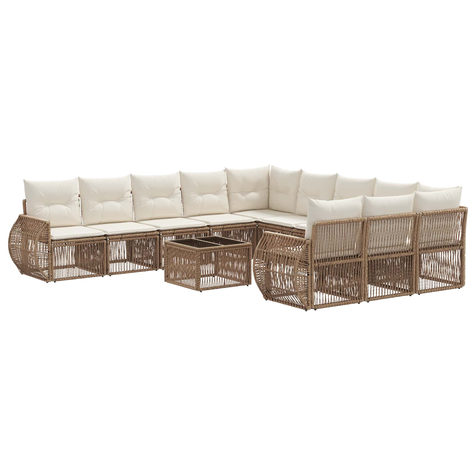 Ensemble de canapé de jardin 12 pcs Beige et blanc crème - XIOS
