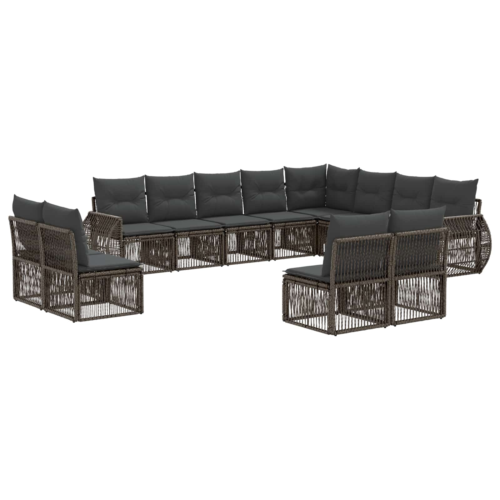 Ensemble de canapé de jardin 12 pcs Gris et Gris foncé - XIOS