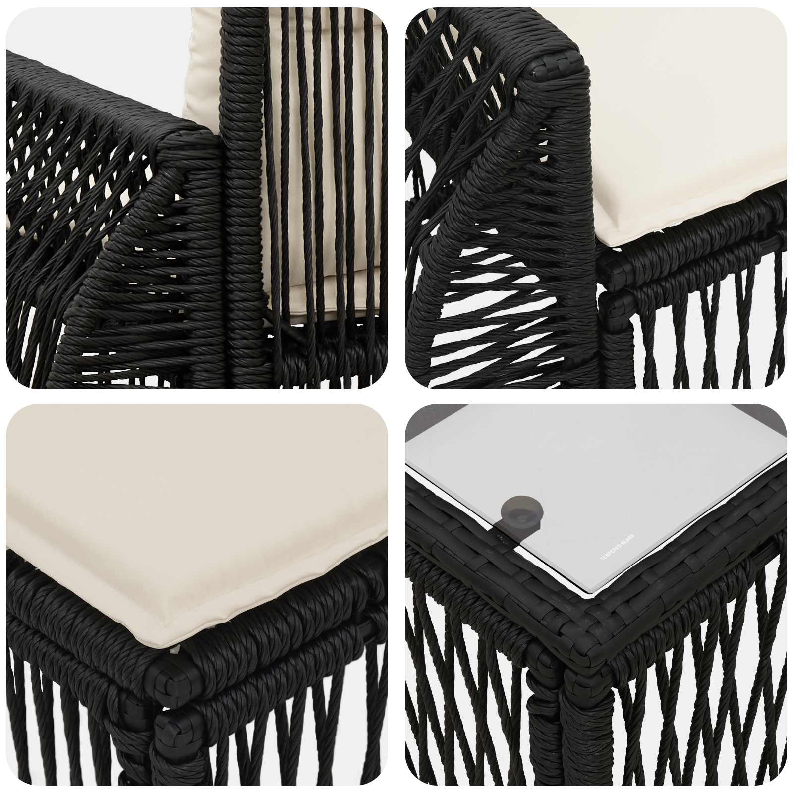 Ensemble de canapé de jardin 13 pcs Noir polyrotin - XIOS