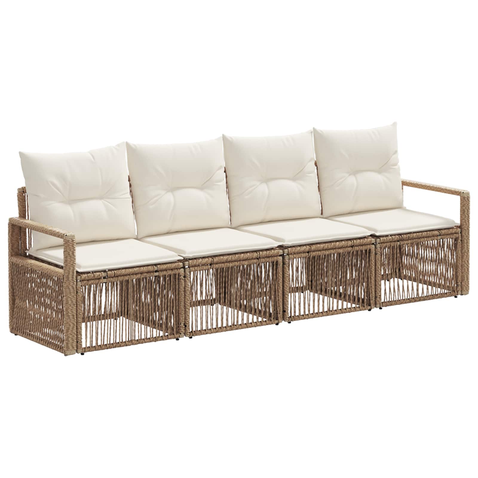 Ensemble de canapé de jardin 4 pcs Beige polyrotin - XIOS