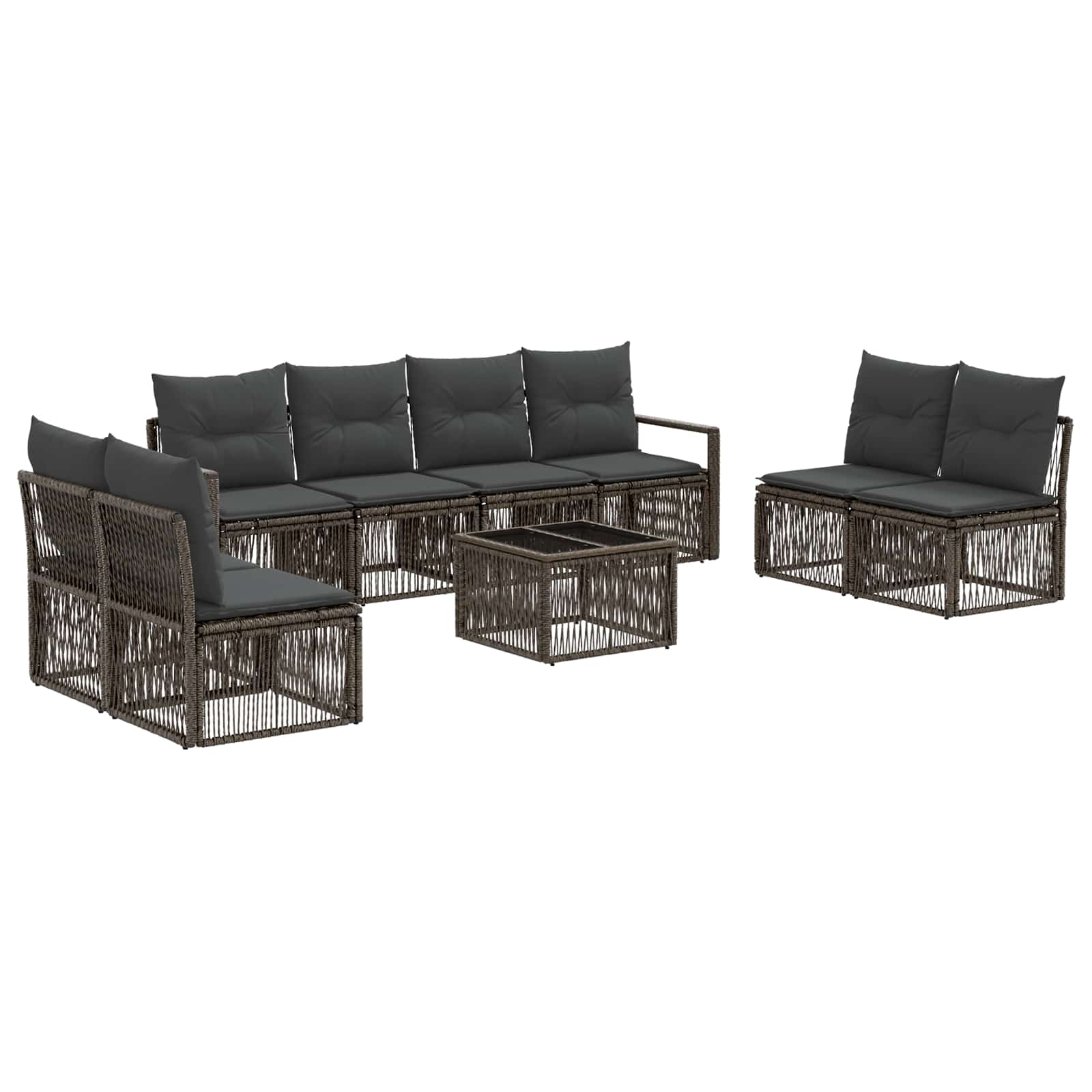 Ensemble de canapé de jardin 9 pcs Gris polyrotin - XIOS