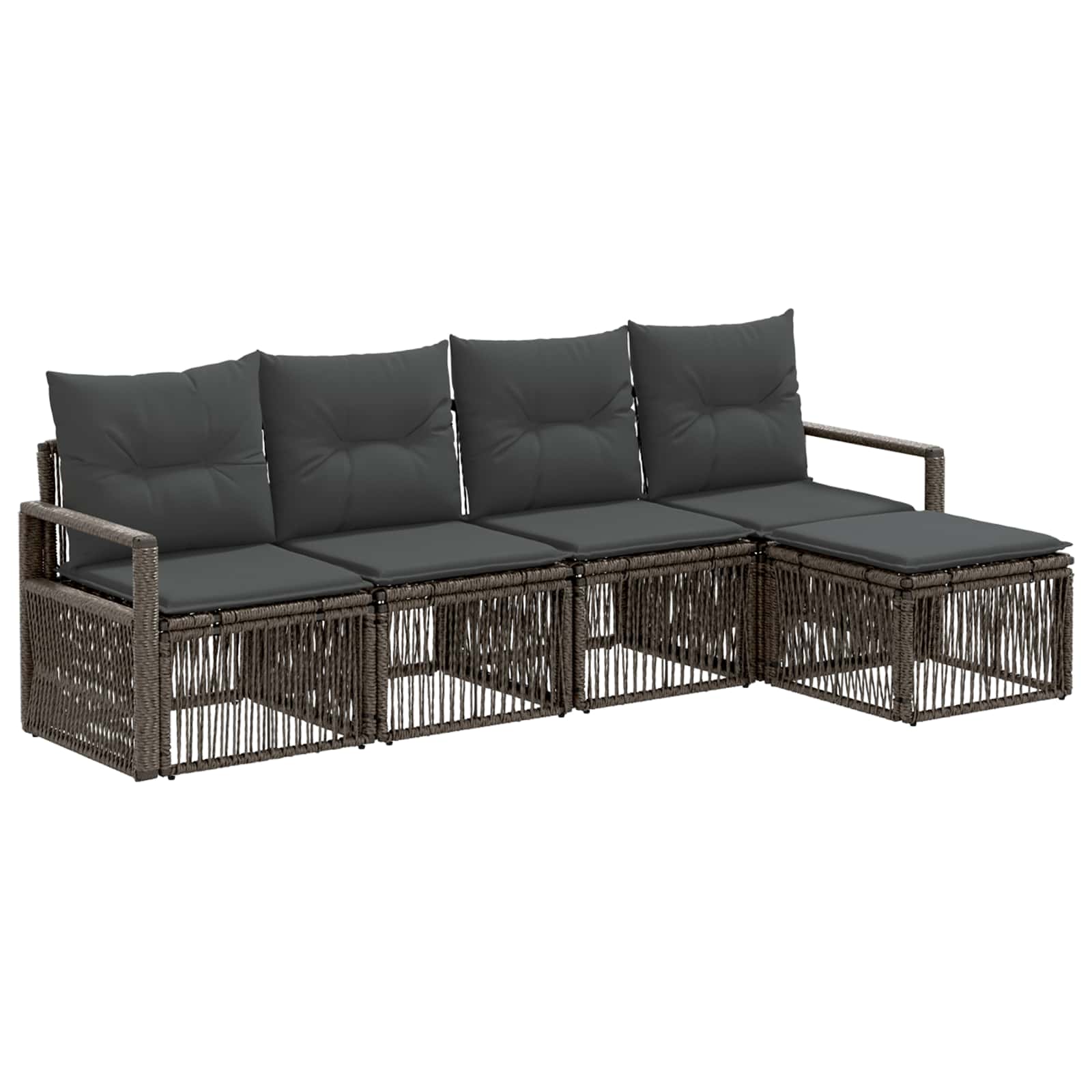 Ensemble de canapé de jardin 4 pcs Gris polyrotin - XIOS