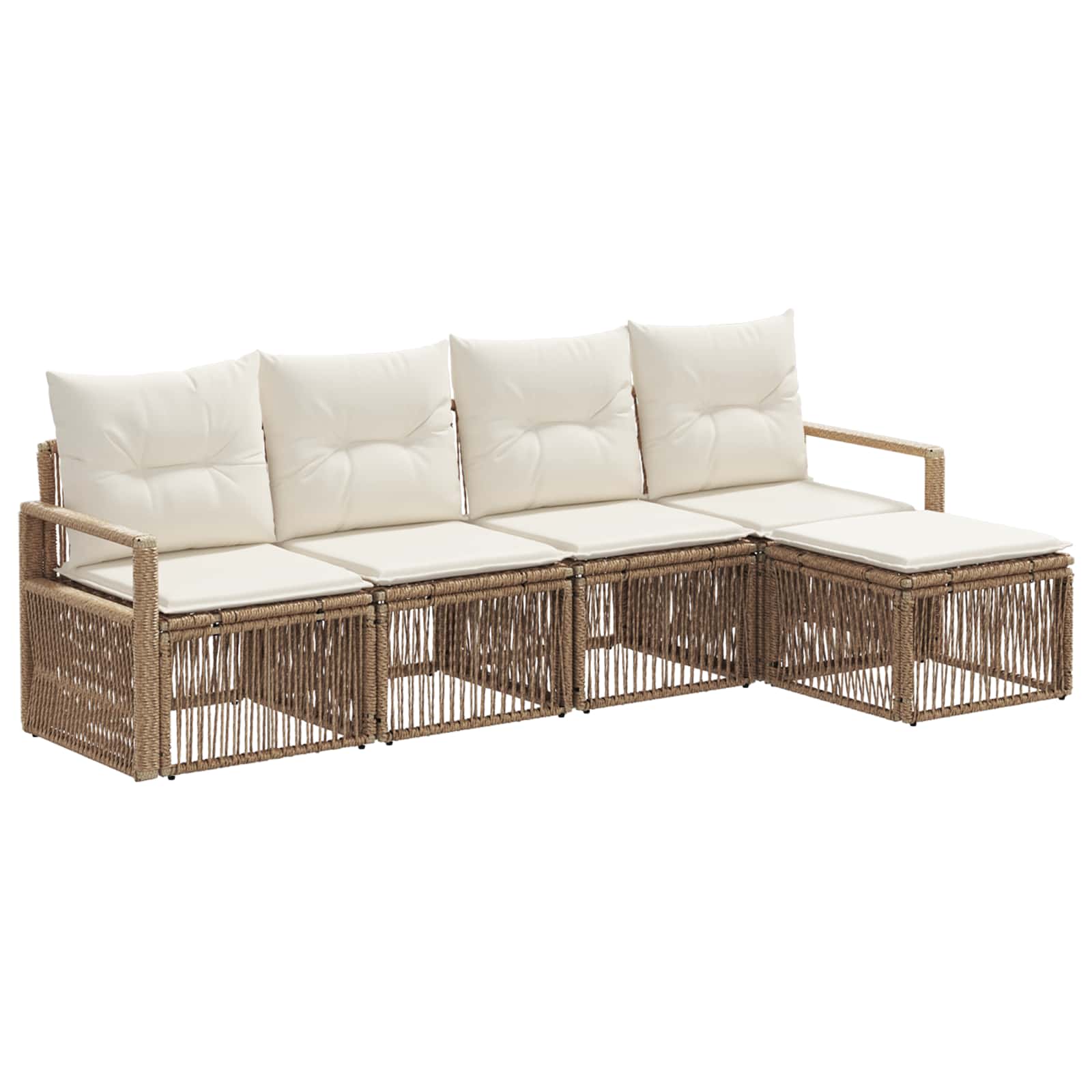 Ensemble de canapé de jardin 4 pcs Beige polyrotin - XIOS