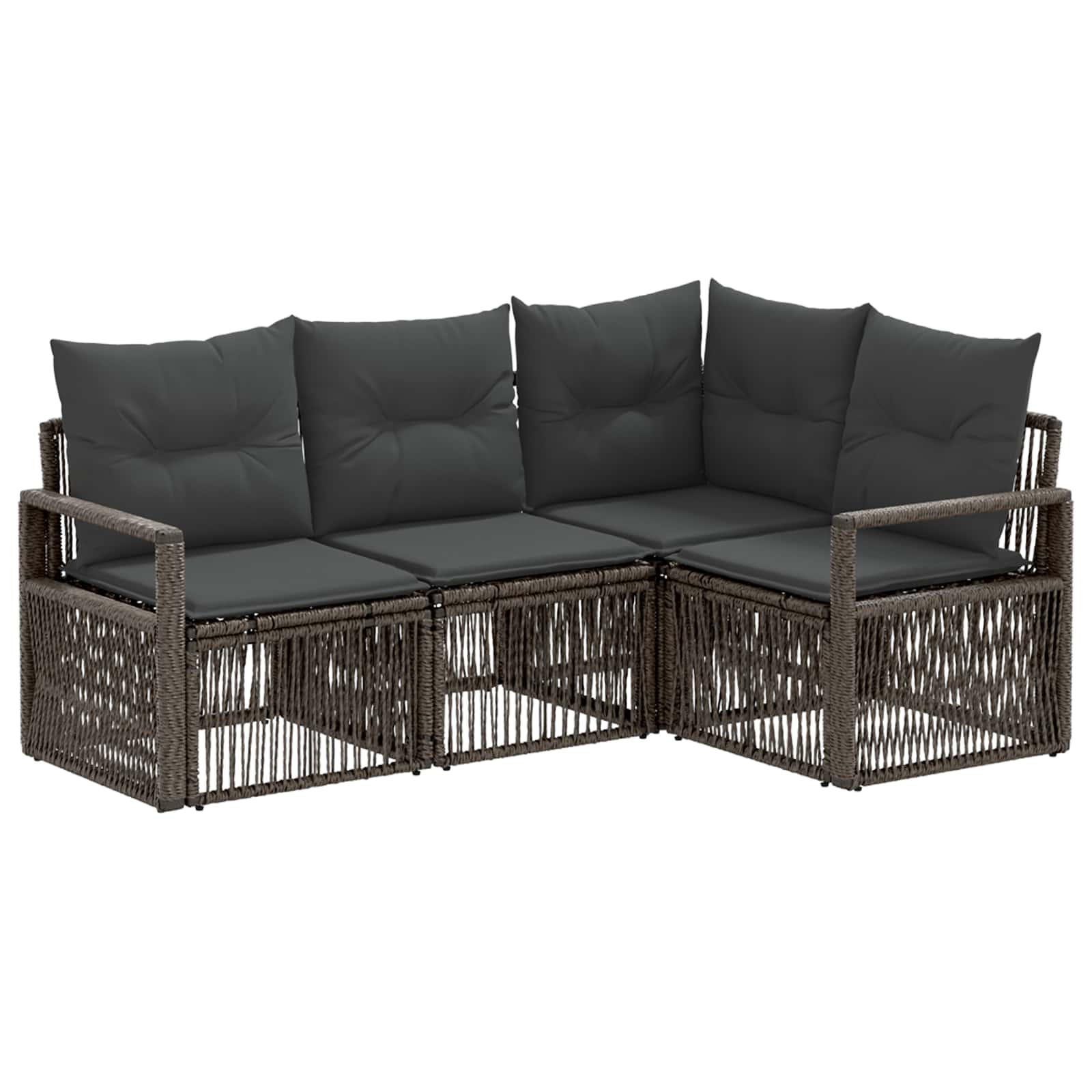 Ensemble de canapé de jardin 4 pcs Gris polyrotin - XIOS