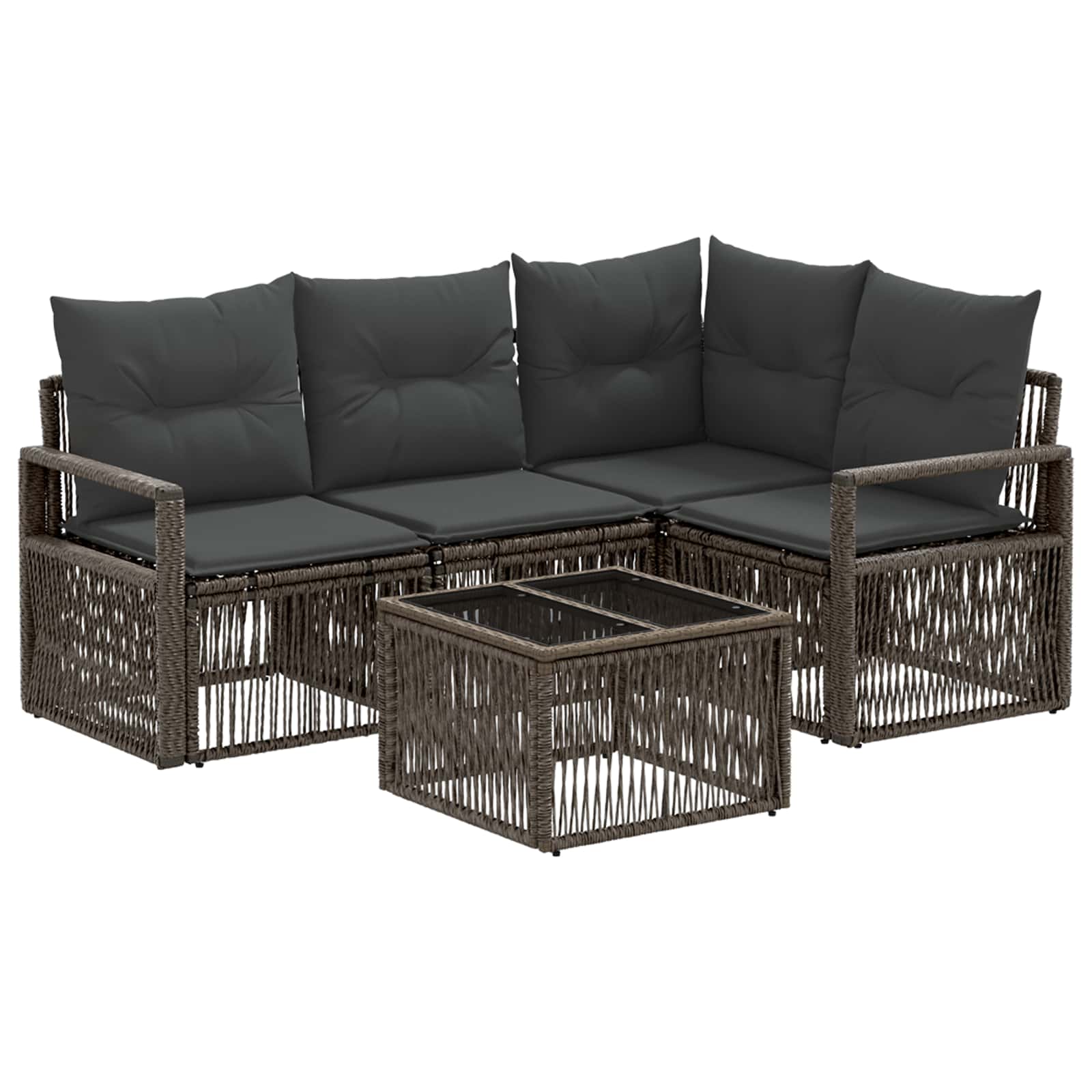 Ensemble de canapé de jardin 5 pcs Gris polyrotin - XIOS