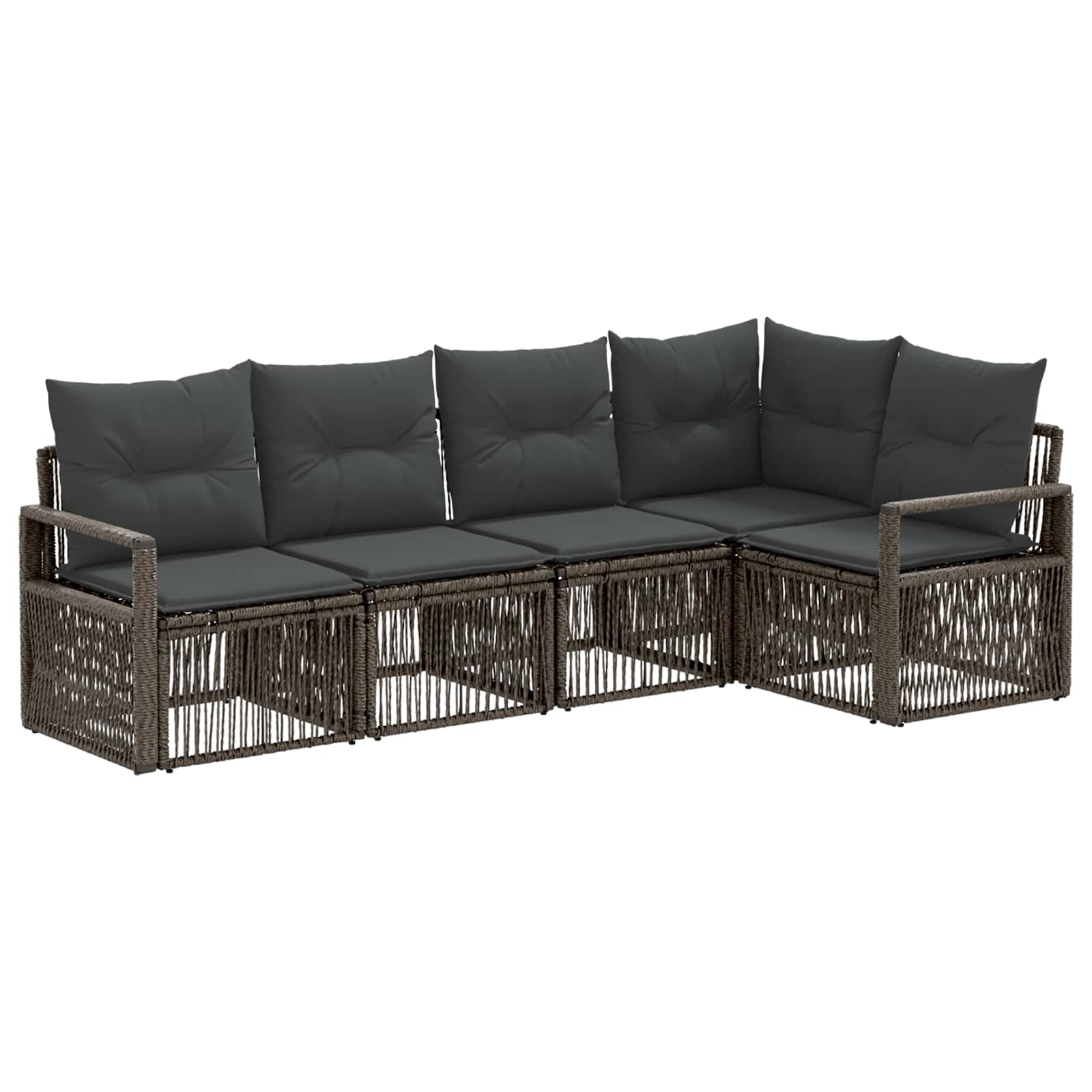 Ensemble de canapé de jardin 5 pcs Gris polyrotin - XIOS
