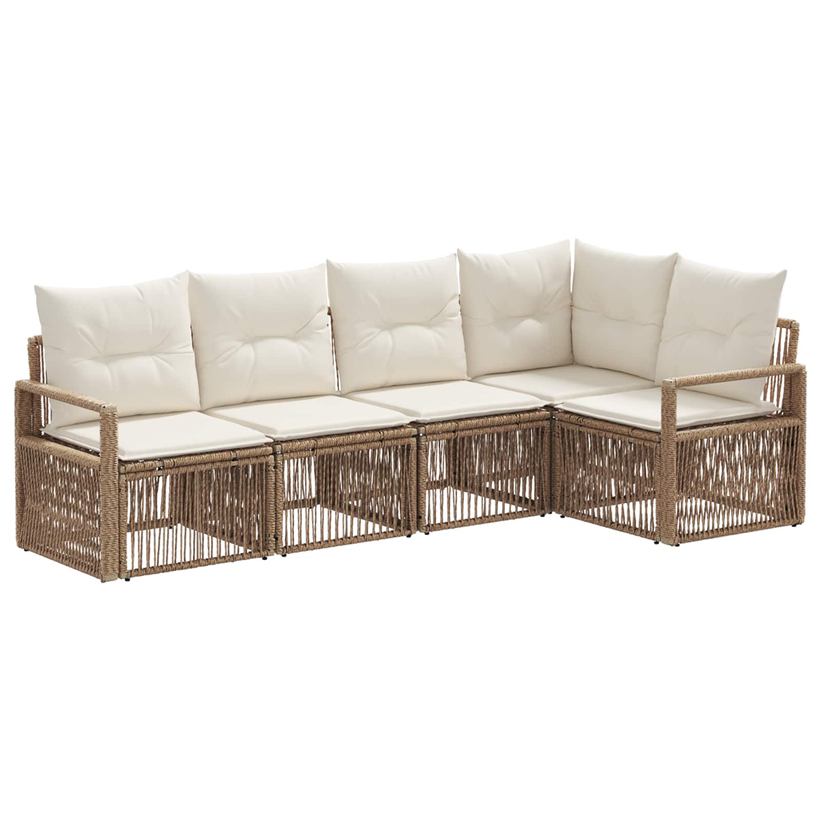 Ensemble de canapé de jardin 5 pcs Beige polyrotin - XIOS
