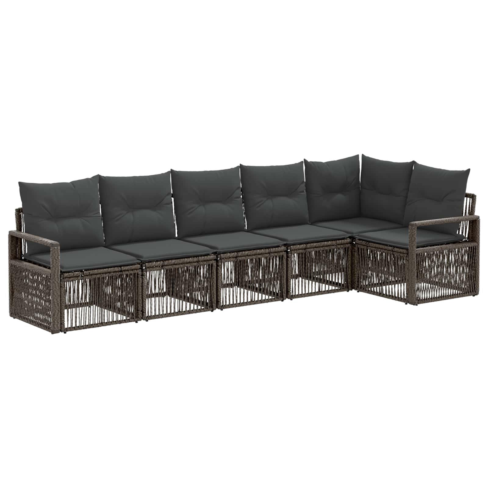Ensemble de canapé de jardin 6 pcs Gris polyrotin - XIOS