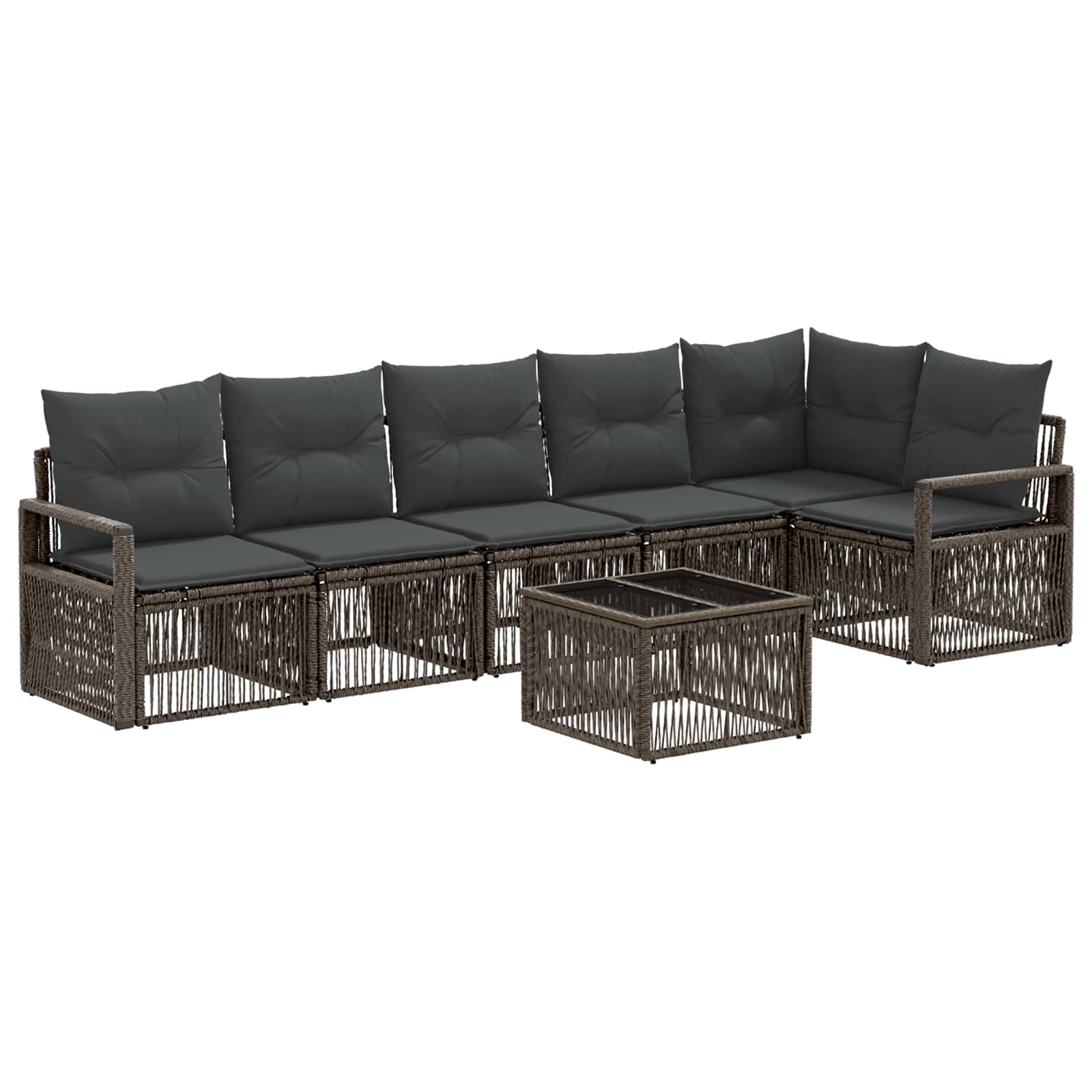 Ensemble de canapé de jardin 7 pcs Gris polyrotin - XIOS