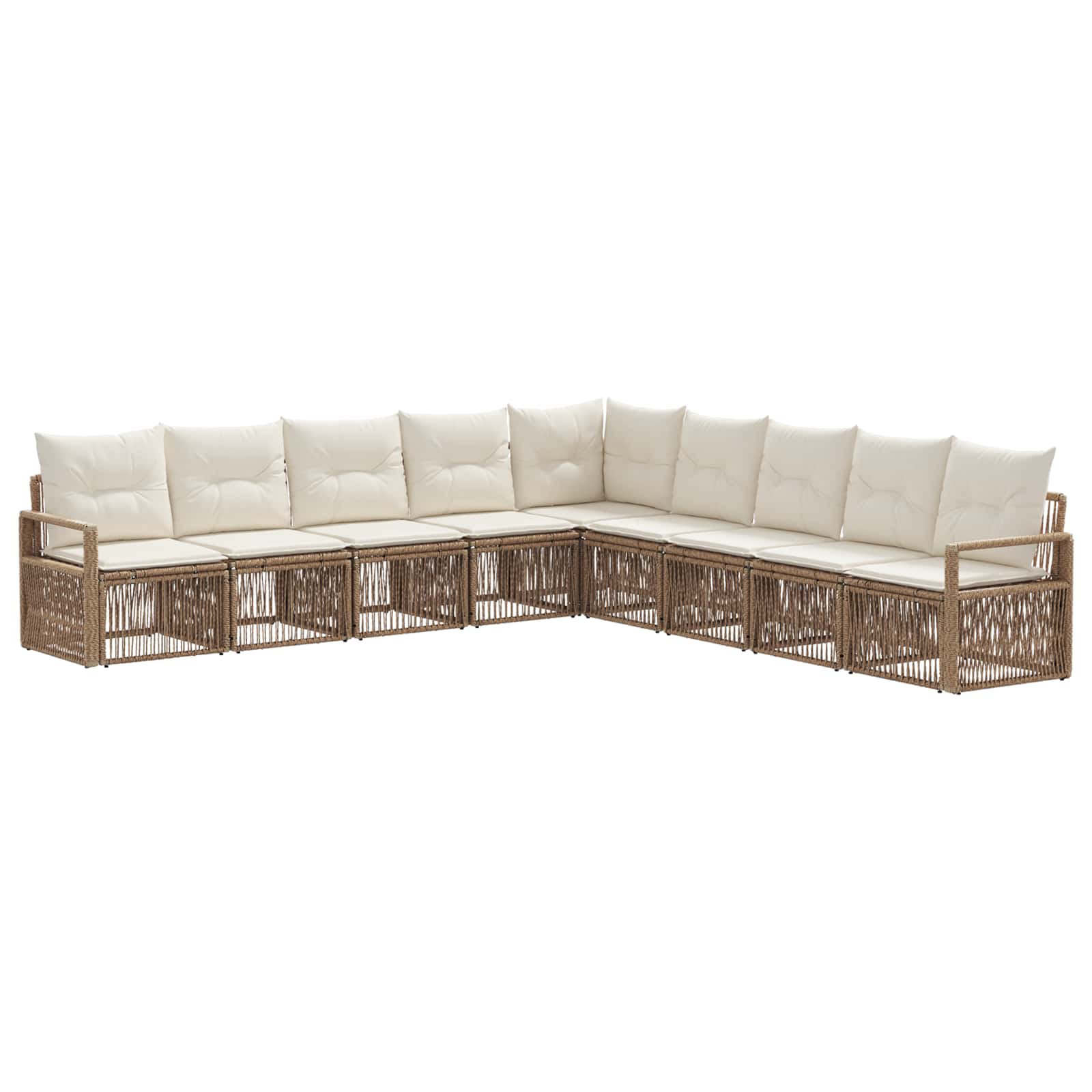 Ensemble de canapé de jardin 9 pcs Beige polyrotin - XIOS