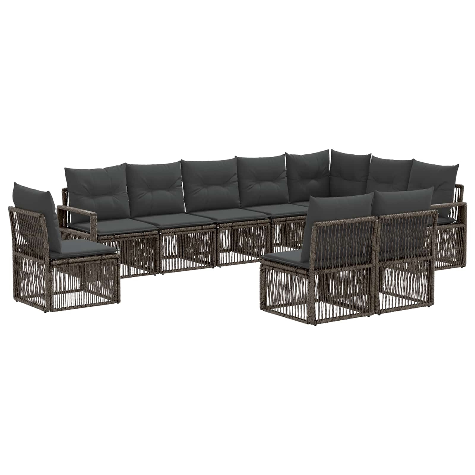 Ensemble de canapé de jardin 10 pcs Gris polyrotin - XIOS
