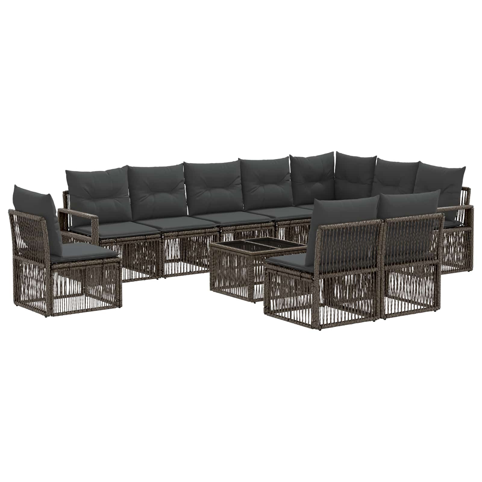 Ensemble de canapé de jardin 11 pcs Gris polyrotin - XIOS