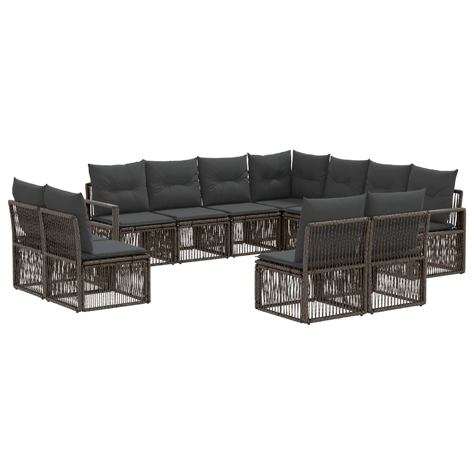 Ensemble de canapé de jardin 11 pcs Gris polyrotin - XIOS