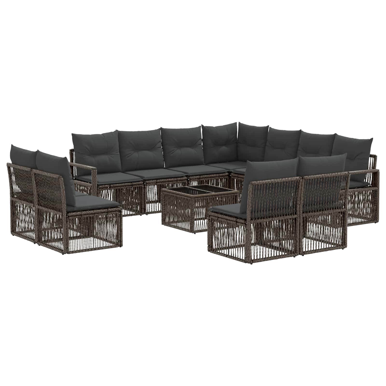 Ensemble de canapé de jardin 12 pcs Gris polyrotin - XIOS