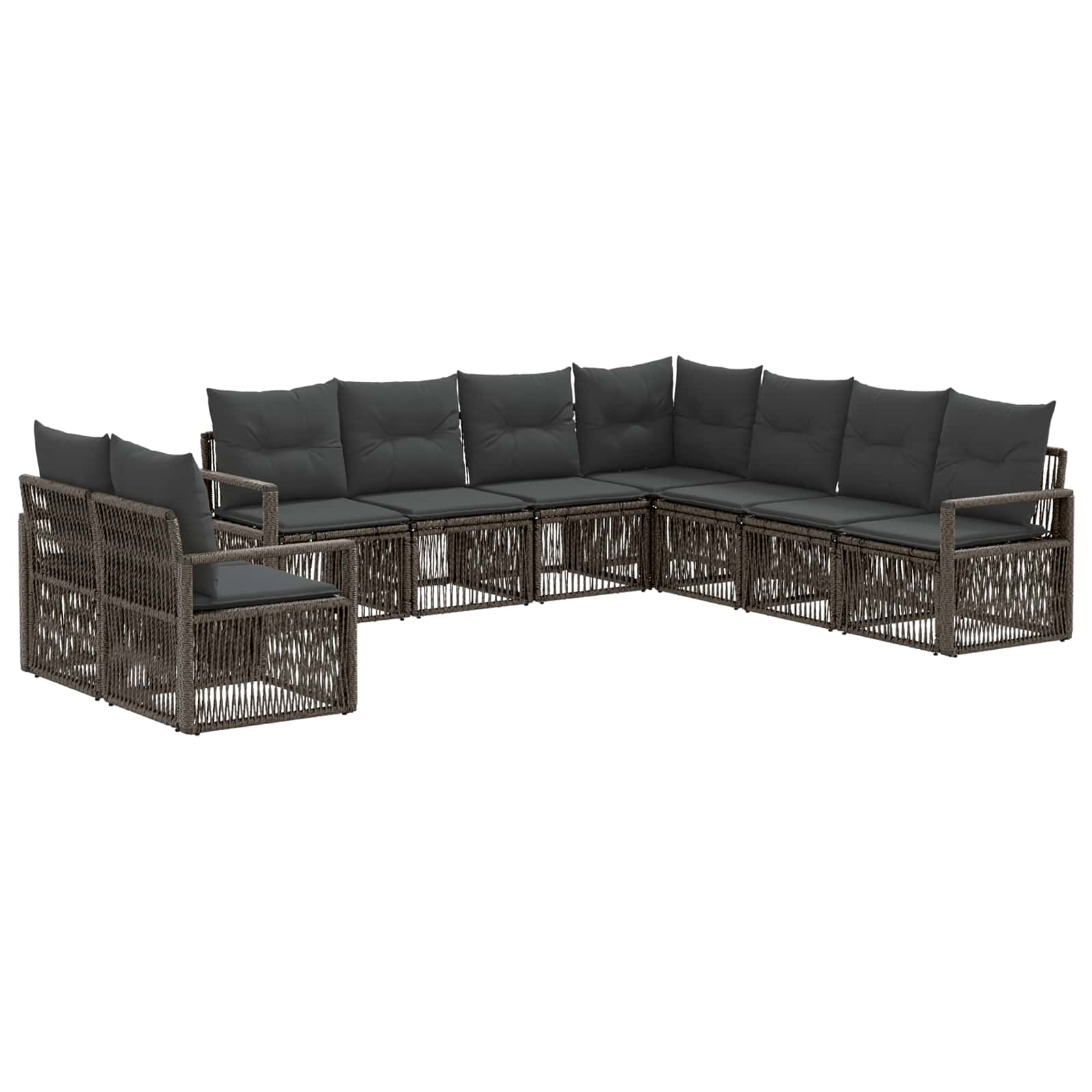 Ensemble de canapé de jardin 9 pcs Gris polyrotin - XIOS