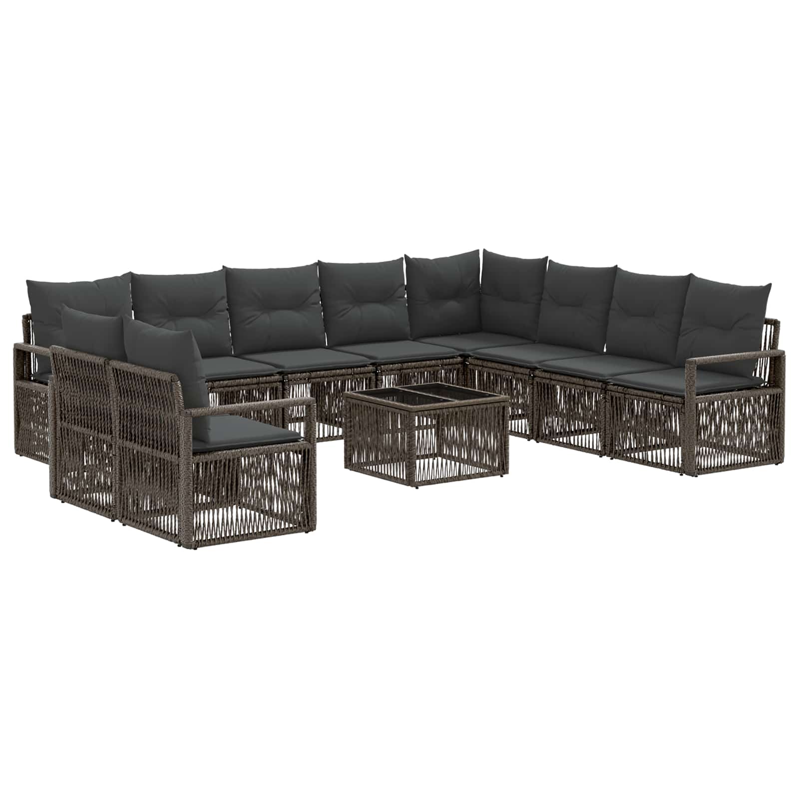 Ensemble de canapé de jardin 11 pcs Gris polyrotin - XIOS