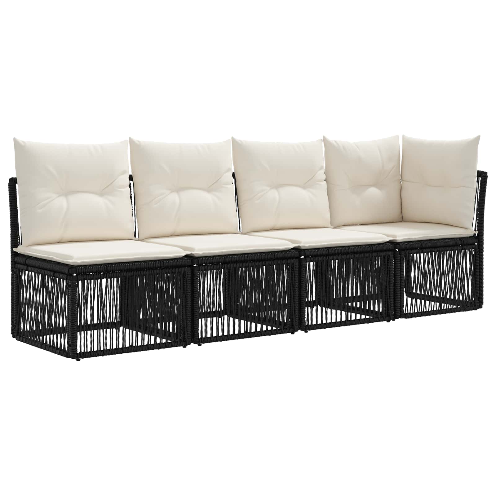 Ensemble de canapé de jardin 8 pcs Noir polyrotin - XIOS