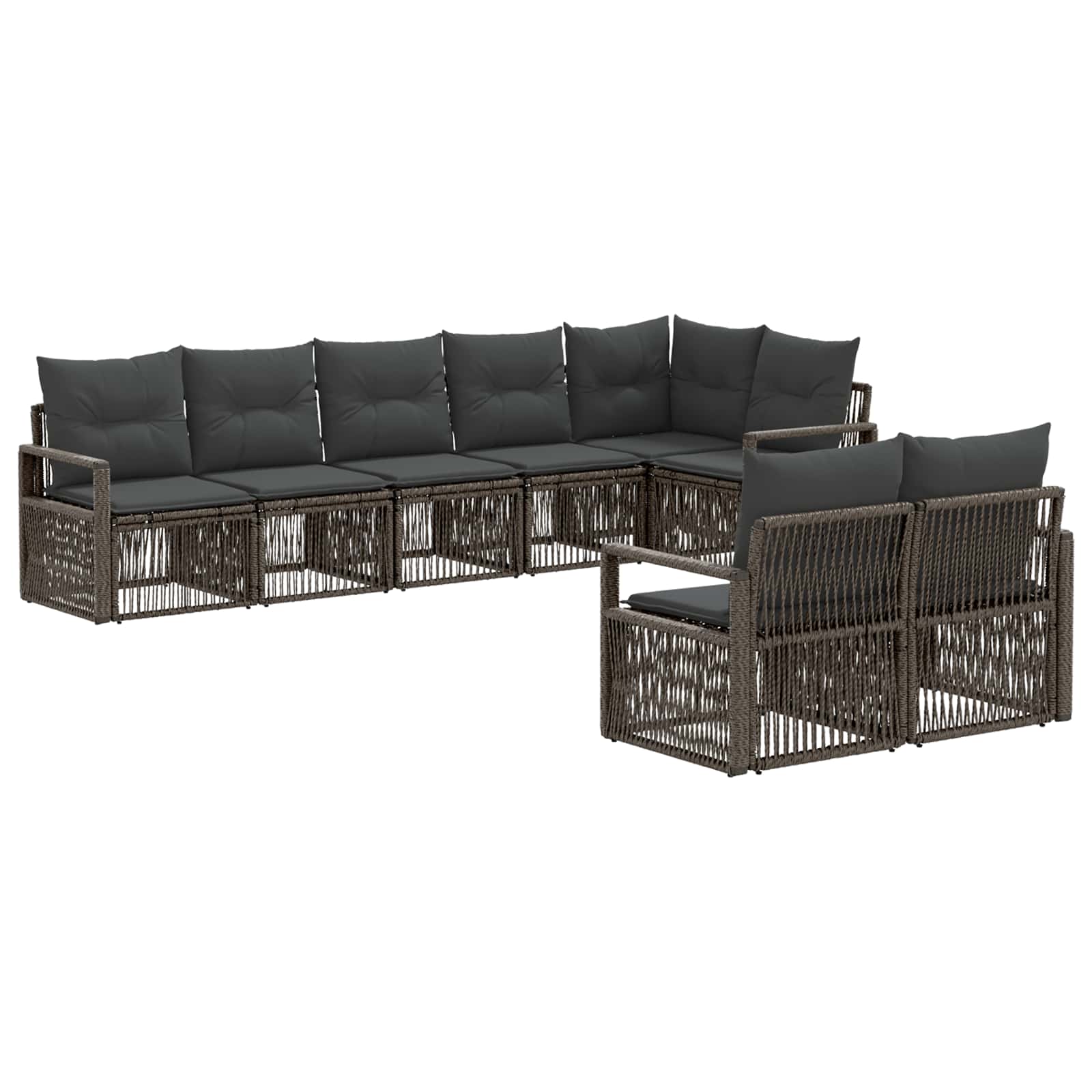 Ensemble de canapé de jardin 8 pcs Gris polyrotin - XIOS