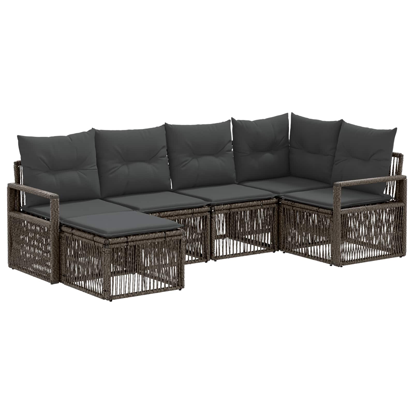 Ensemble de canapé de jardin 6 pcs Gris polyrotin - XIOS