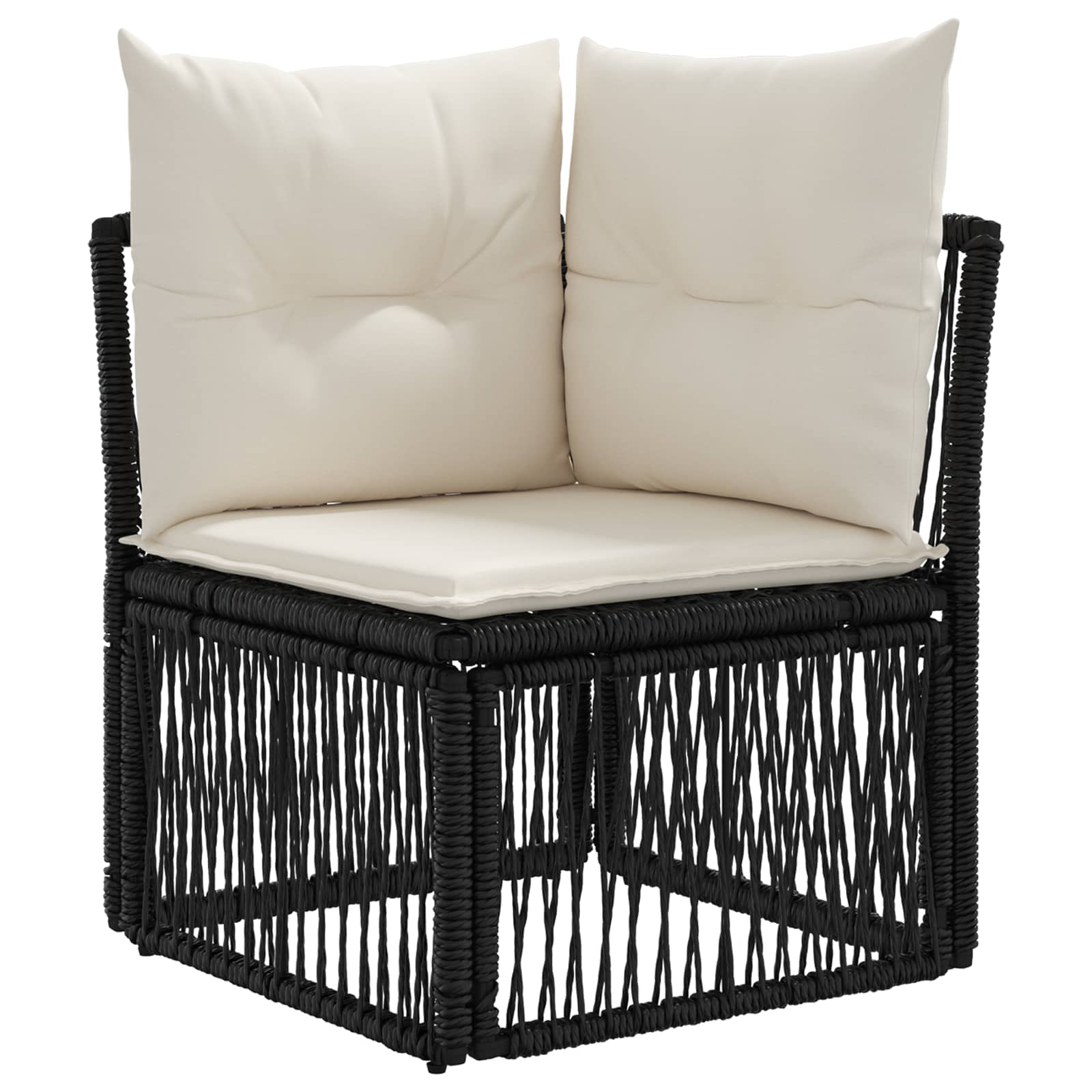 Ensemble de canapé de jardin 7 pcs Noir polyrotin - XIOS