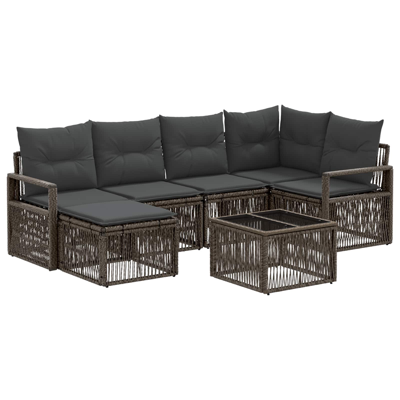 Ensemble de canapé de jardin 7 pcs Gris polyrotin - XIOS