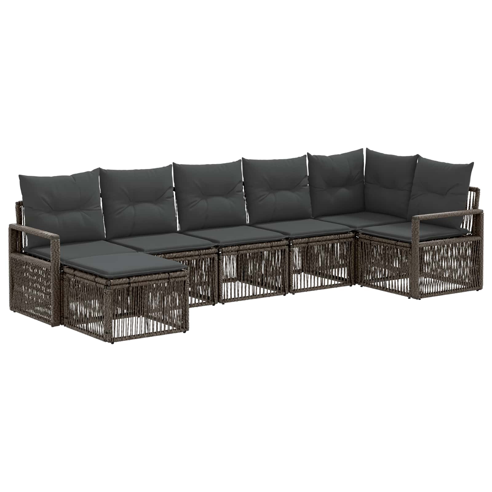 Ensemble de canapé de jardin 7 pcs Gris polyrotin - XIOS