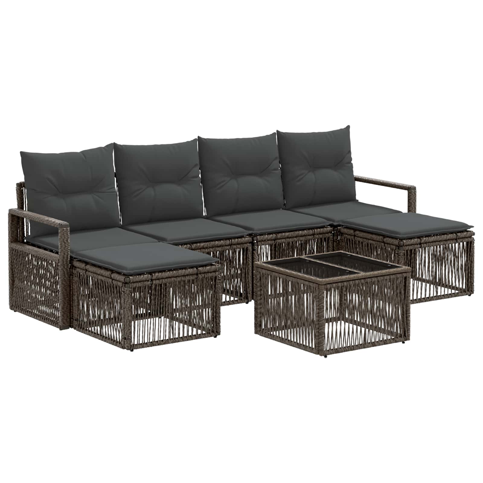 Ensemble de canapé de jardin 7 pcs Gris polyrotin - XIOS