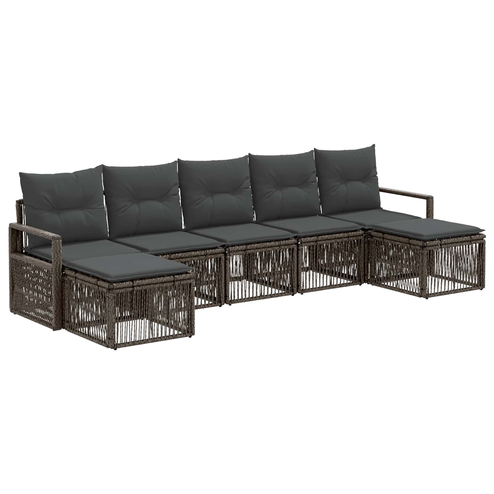 Ensemble de canapé de jardin 7 pcs Gris polyrotin - XIOS