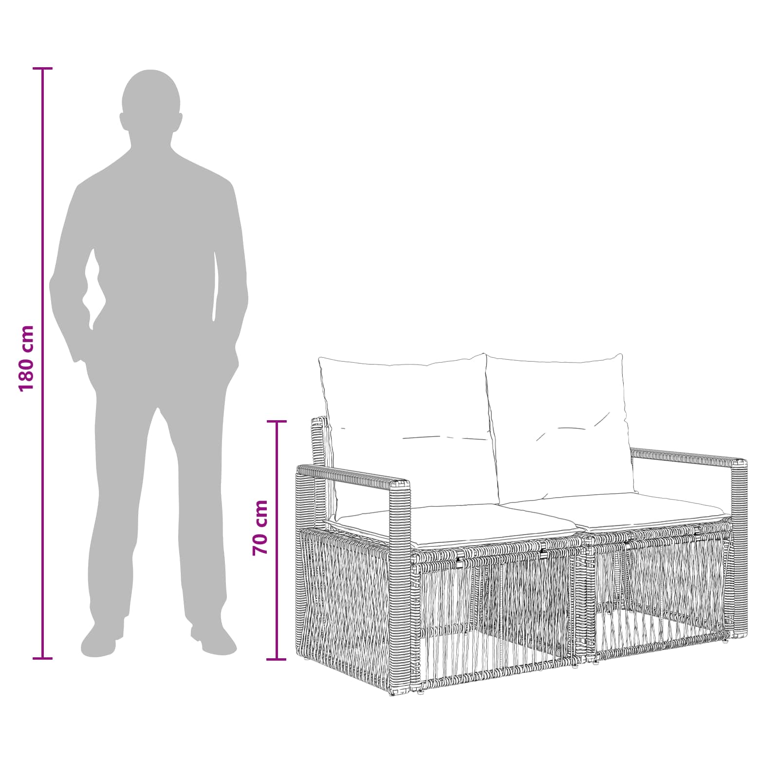 Ensemble de canapé de jardin 8 pcs Gris polyrotin - XIOS