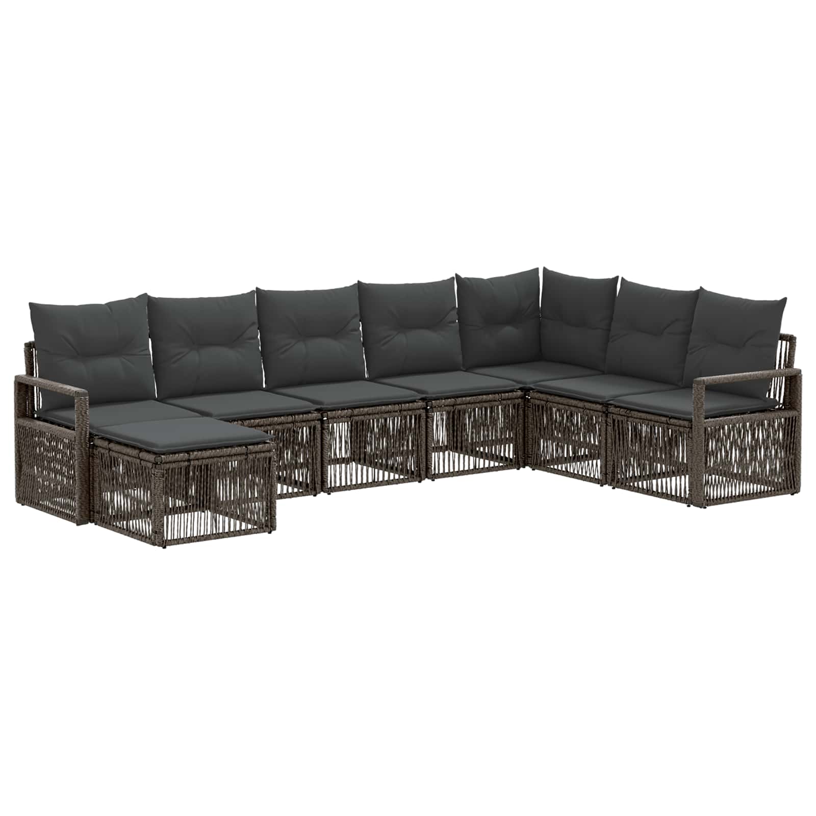 Ensemble de canapé de jardin 8 pcs Gris polyrotin - XIOS