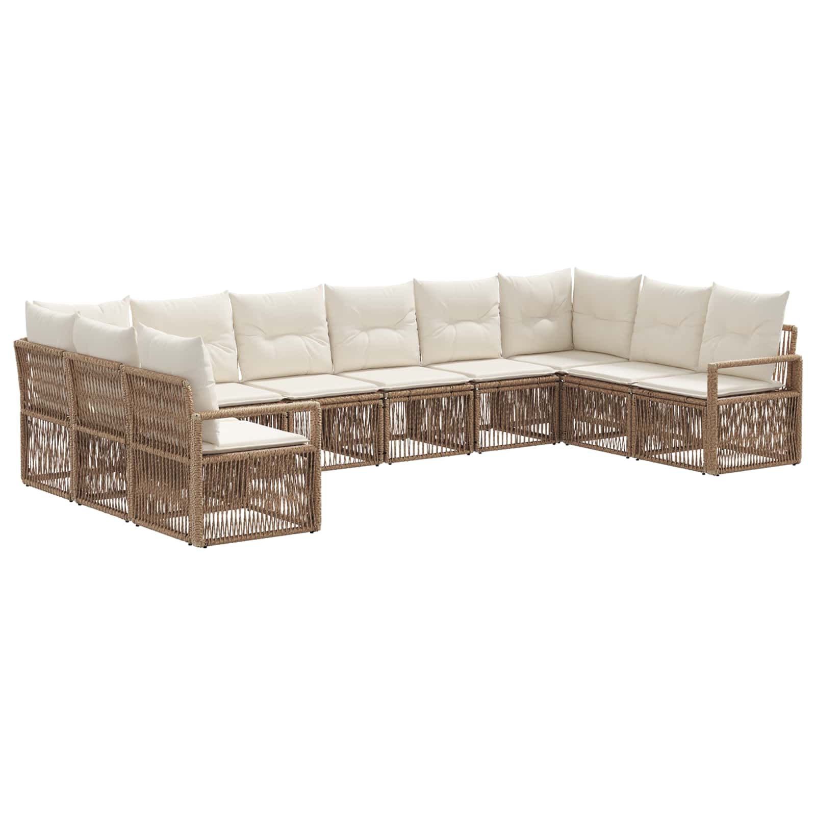 Ensemble de canapé de jardin 10 pcs Beige polyrotin - XIOS