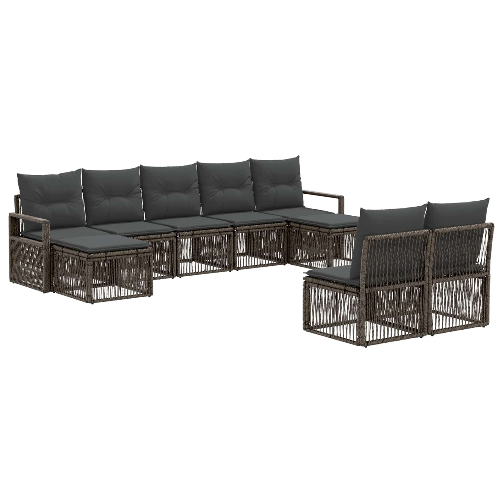 Ensemble de canapé de jardin 9 pcs Gris polyrotin - XIOS